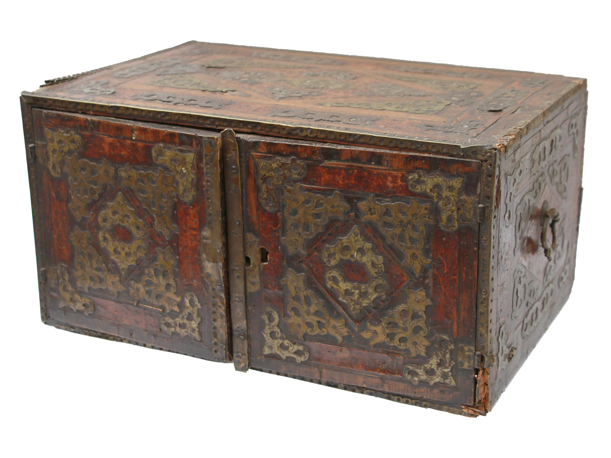 AN ANTIQUE COLONIAL SPANISH JEWELRY BOX 18TH C. PIC-0