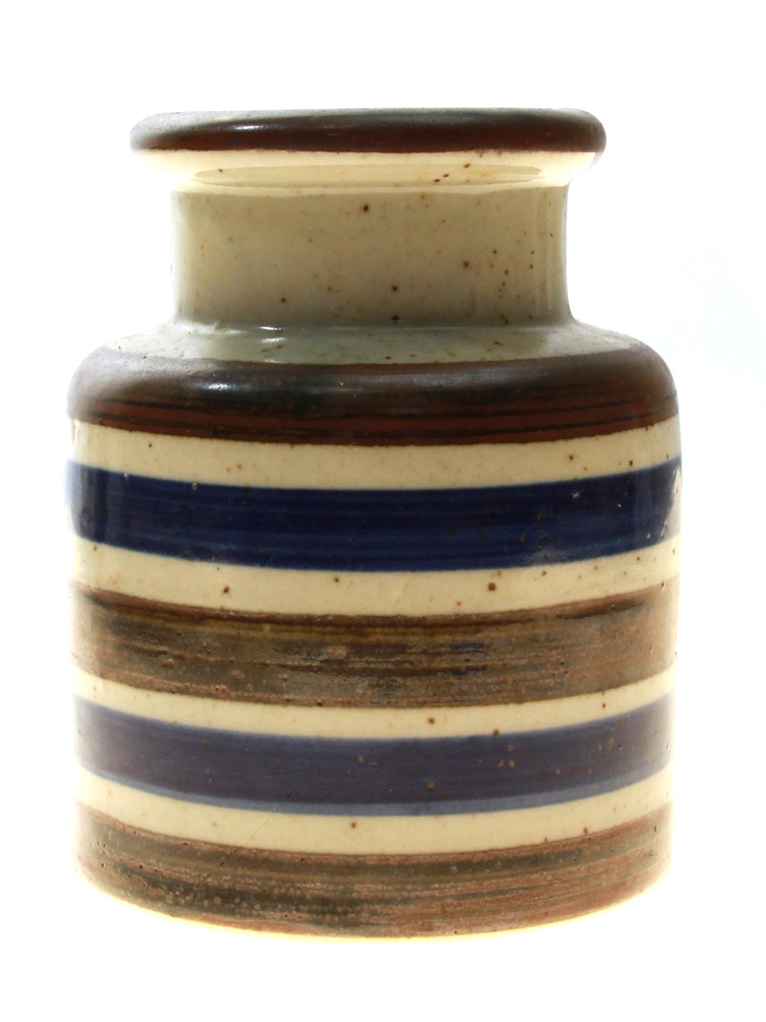 A VINTAGE JAPANESE STRIPED CERAMIC POTTERY VASE PIC-0