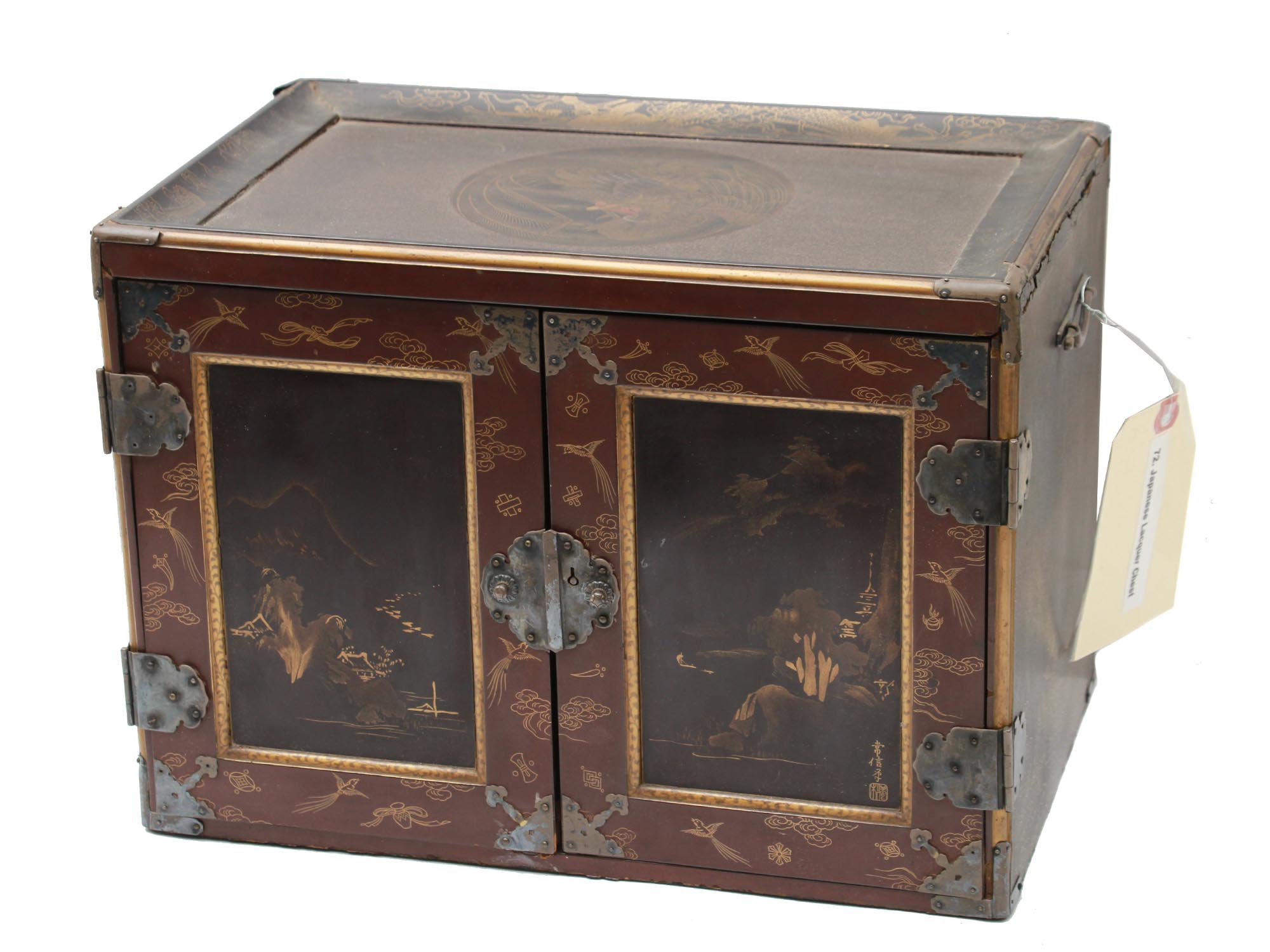 ANTIQUE JAPANESE LACQUER STORAGE CHEST PIC-1