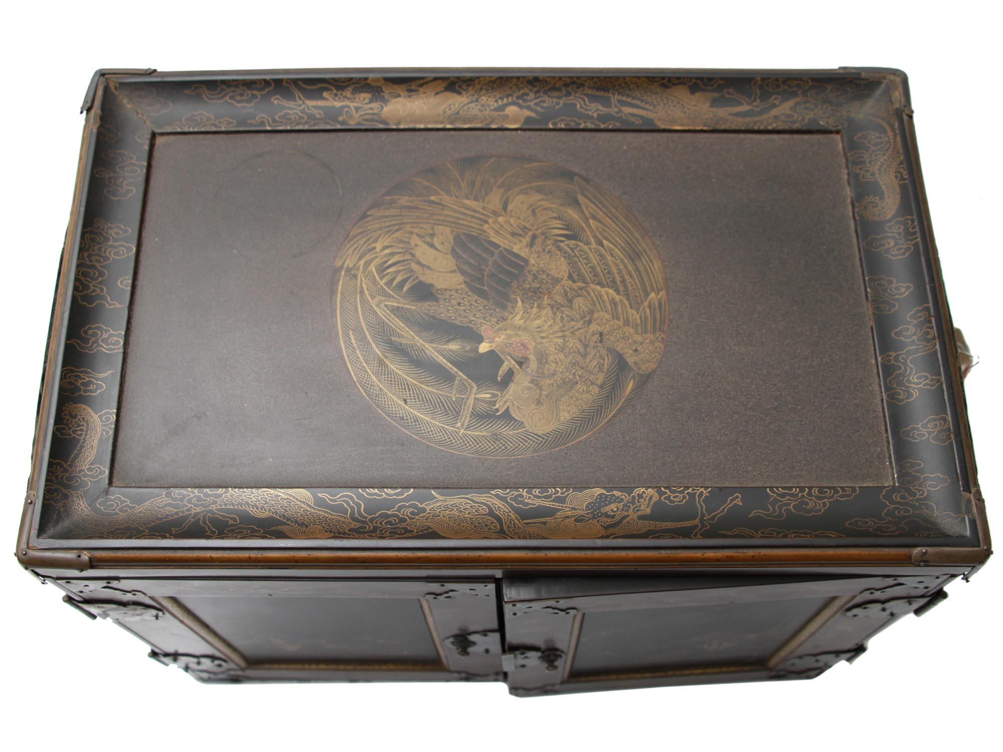 ANTIQUE JAPANESE LACQUER STORAGE CHEST PIC-5