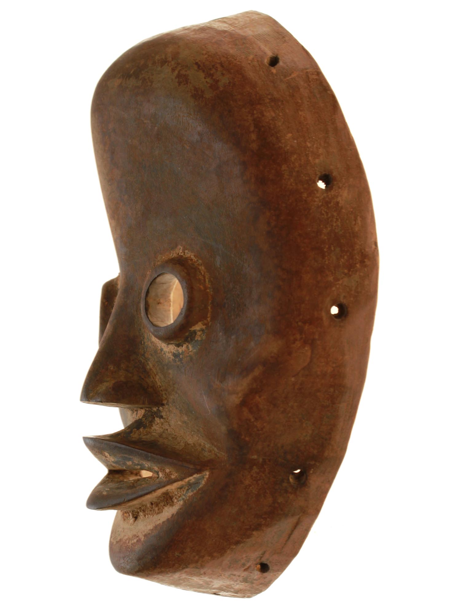 A VINTAGE HAND-CARVED WOODEN AFRICAN DAN MASK PIC-2
