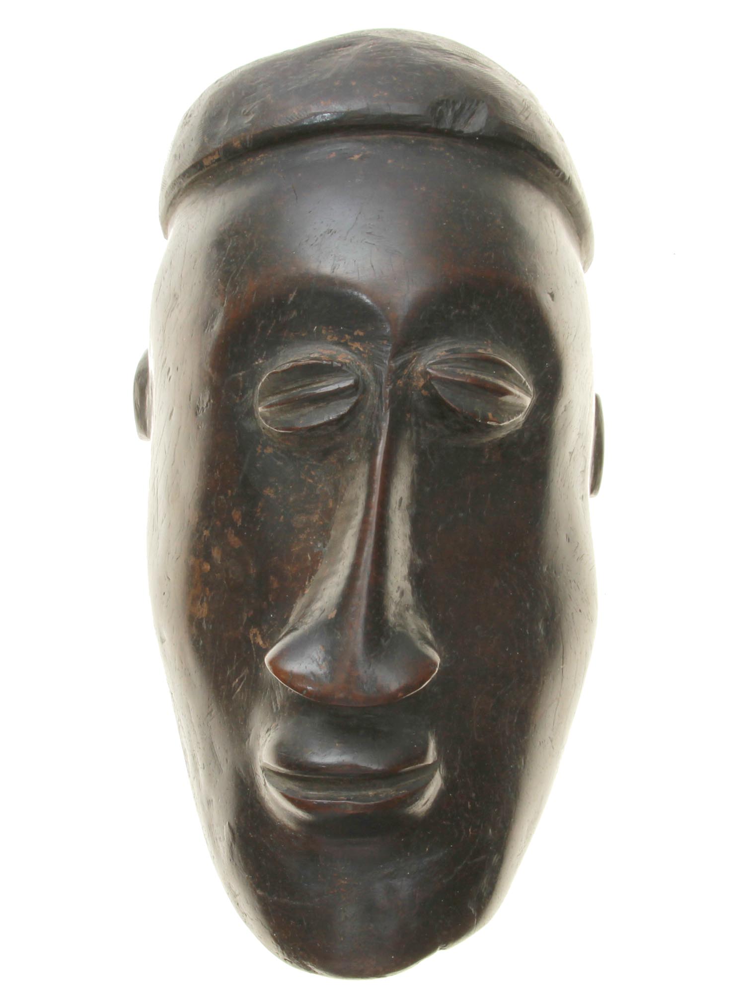A VINTAGE AFRICAN HAND-CARVED WOODEN TRIBAL MASK PIC-0