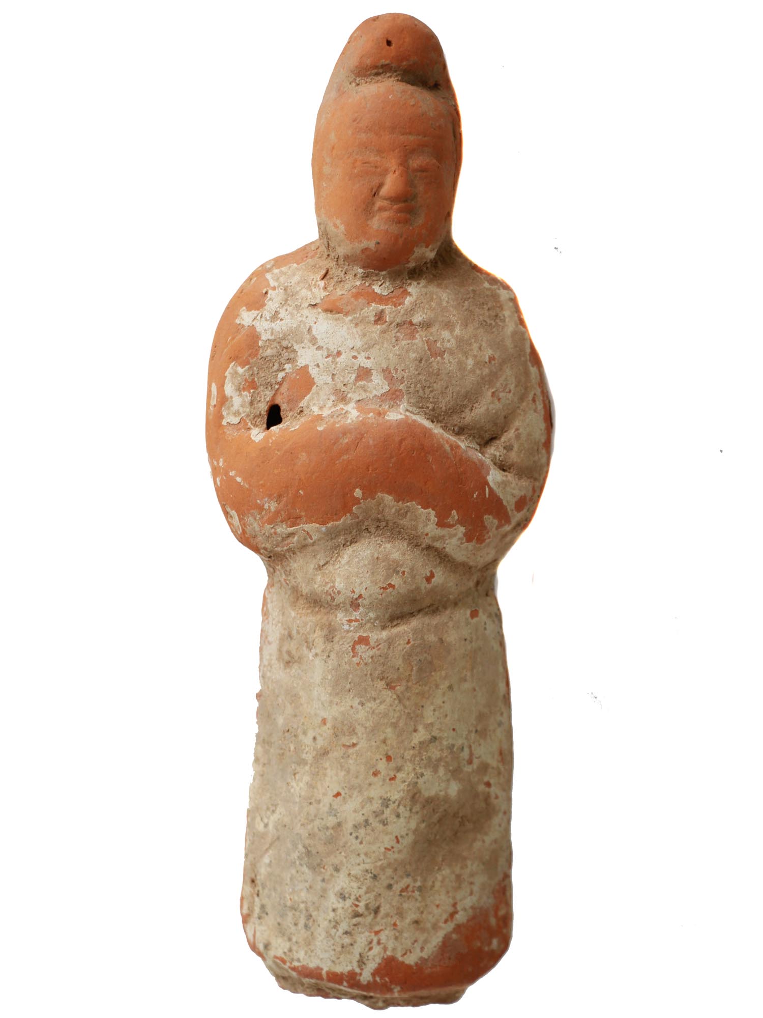 AN ANTIQUE CHINESE RED CLAY POTTERY FIGURINE PIC-0