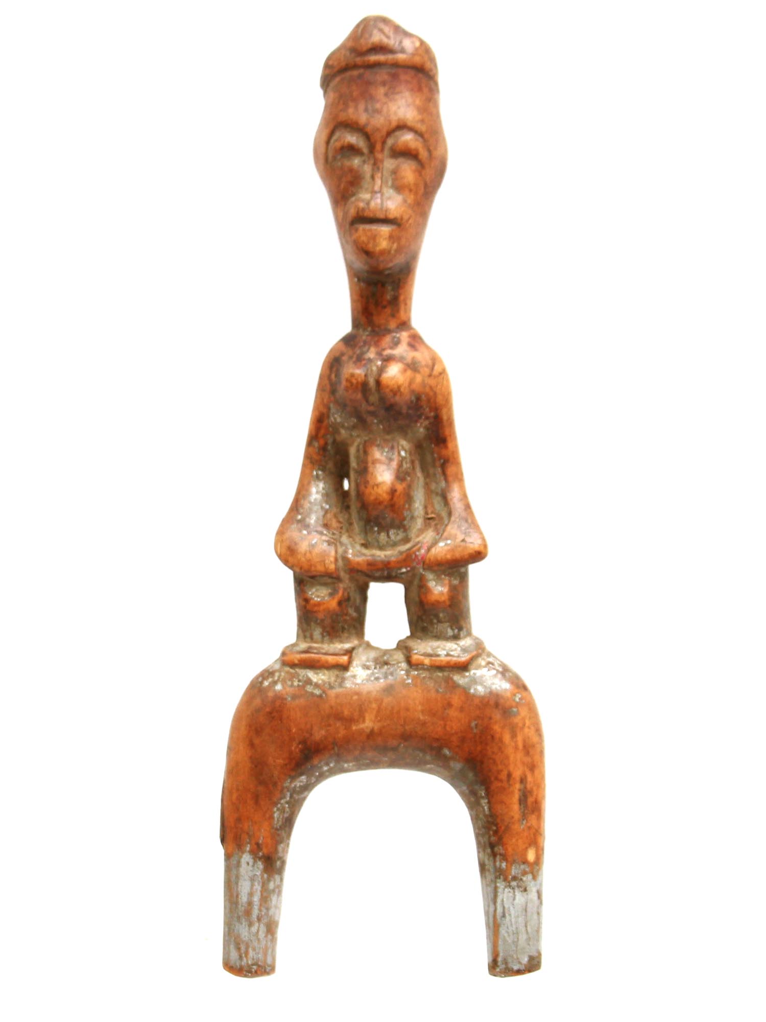 A VINTAGE AFRICAN BAULE CARVED SLINGSHOT CATAPULT PIC-0