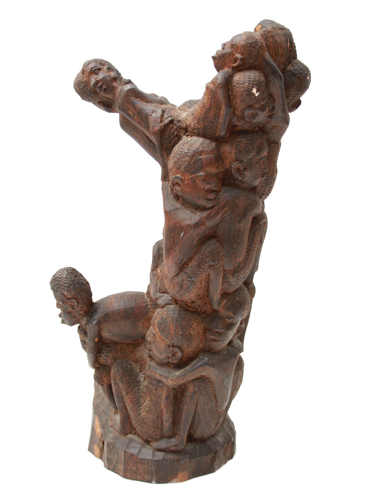 A VINTAGE AFRICAN EROTICAL SCULPTURE, CARVED WOOD PIC-1