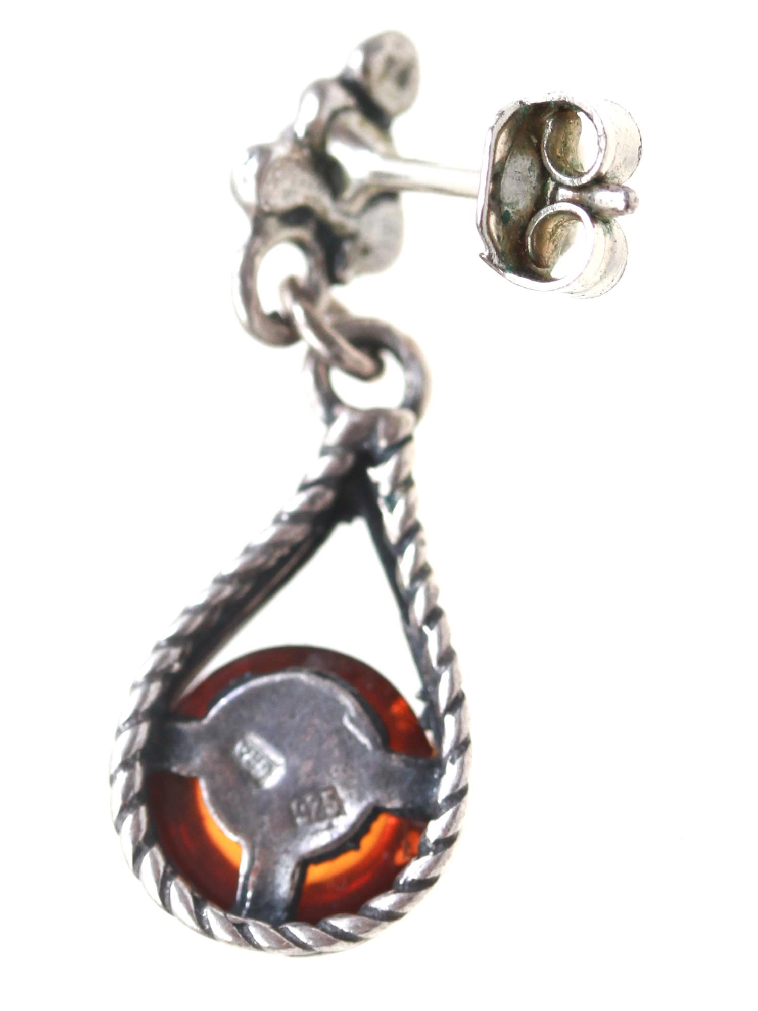 A JEWELRY SET OF AMBER & SILVER RINGS AND PENDANT PIC-8