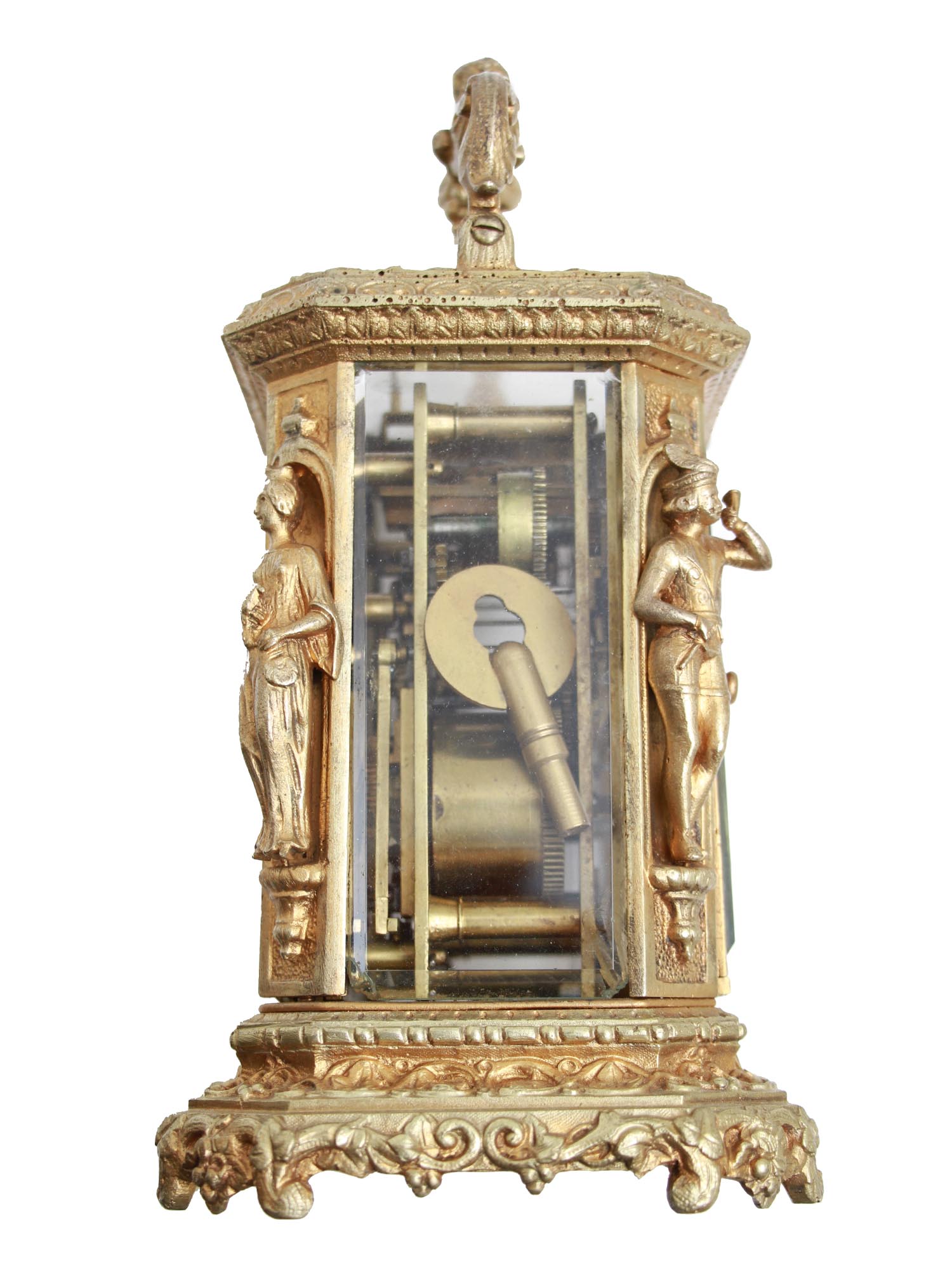 A FRENCH GILT BRASS FIGURAL CARRIAGE CLOCK PIC-1