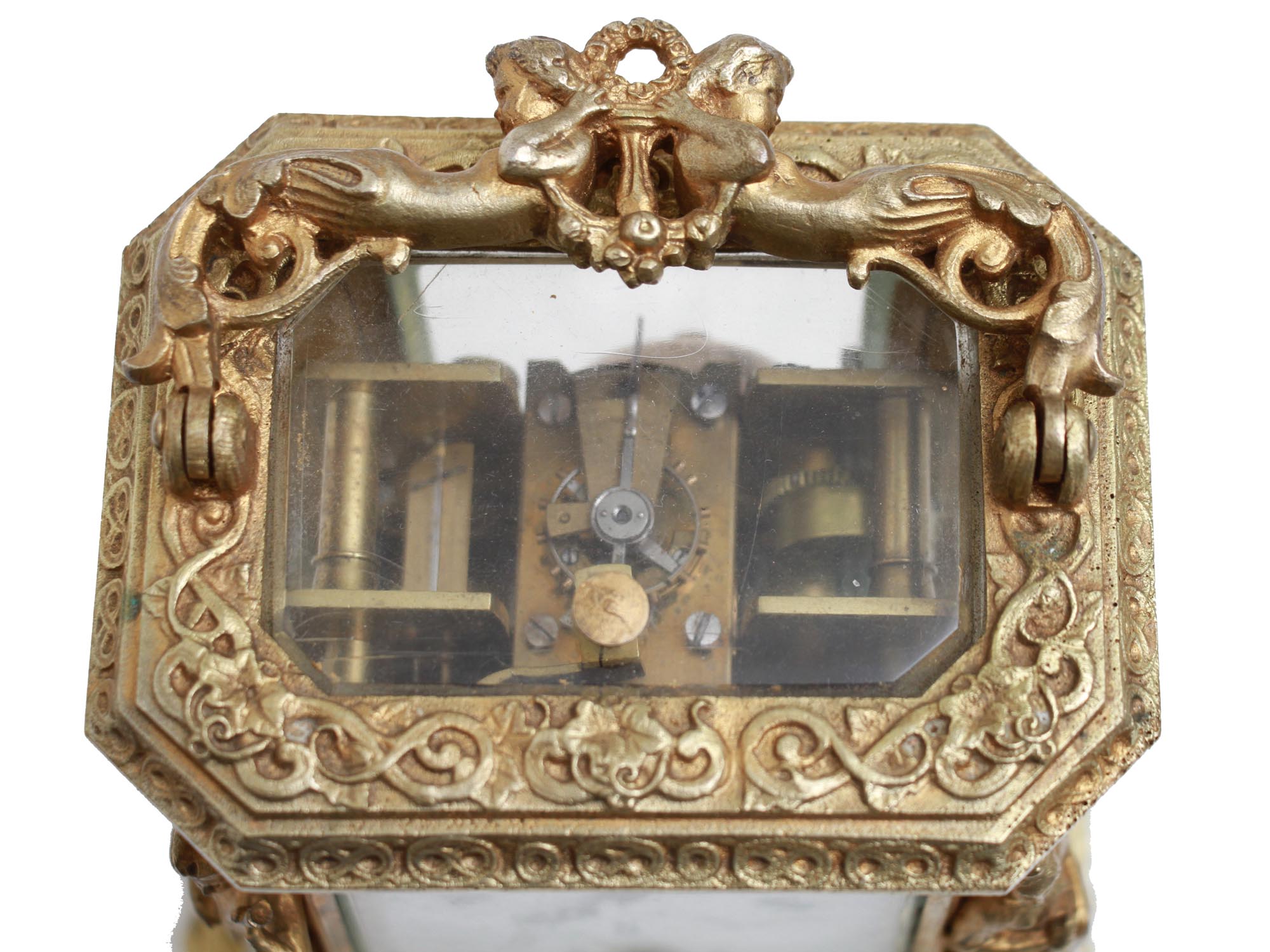 A FRENCH GILT BRASS FIGURAL CARRIAGE CLOCK PIC-5