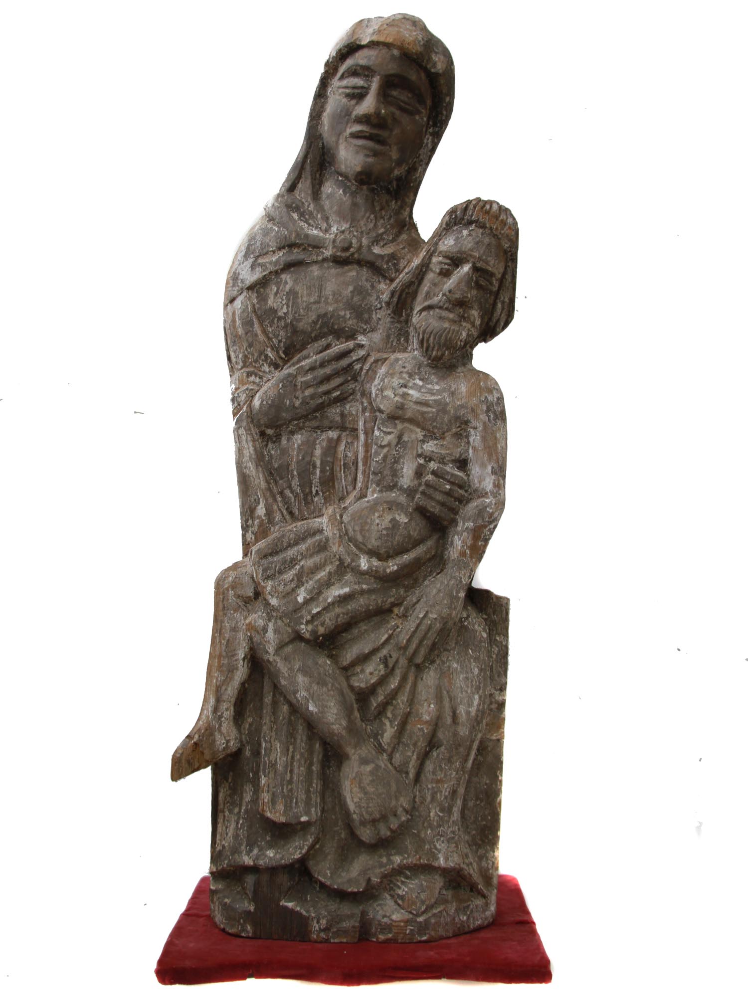 AFTER BUONARROTI PIETA WOOD STATUE MARY AND JESUS PIC-0