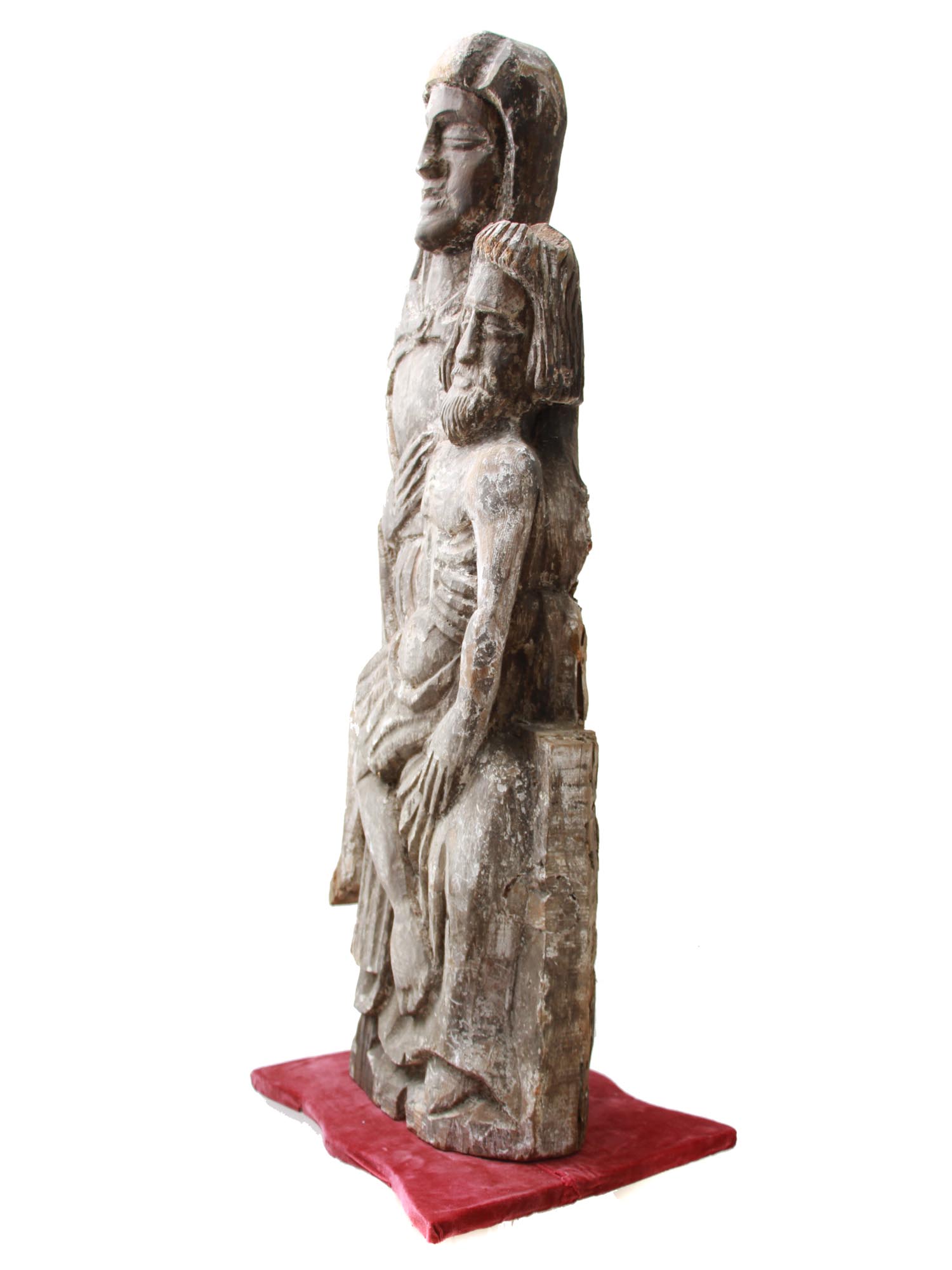 AFTER BUONARROTI PIETA WOOD STATUE MARY AND JESUS PIC-2