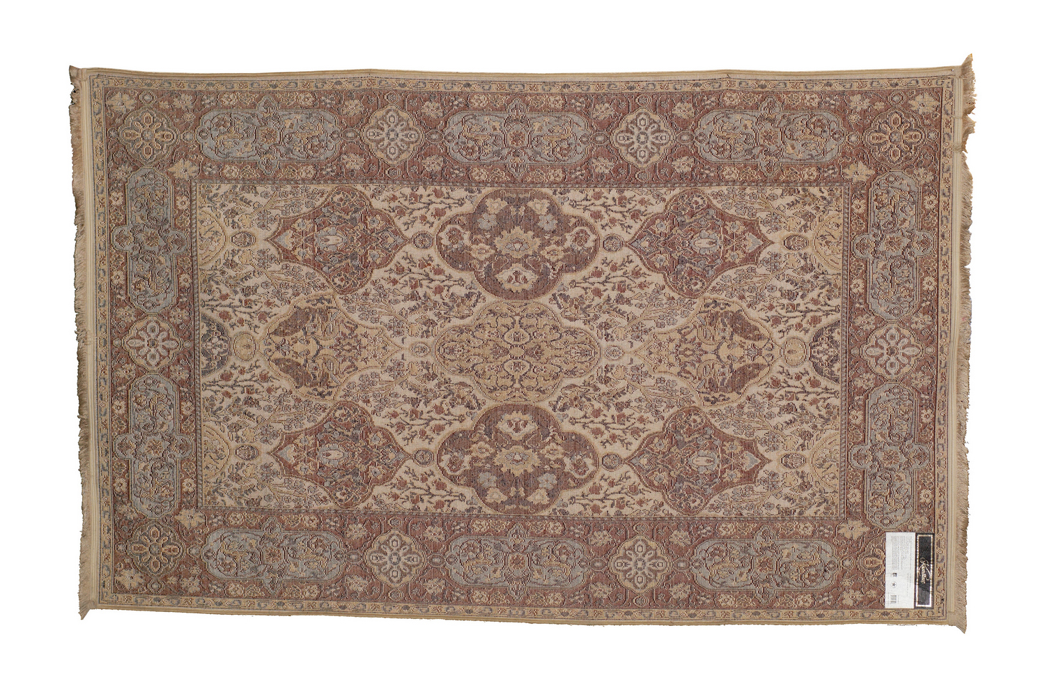 A KARASTAN MULTI PANEL KIRMAN HAND-WOVEN RUG PIC-1