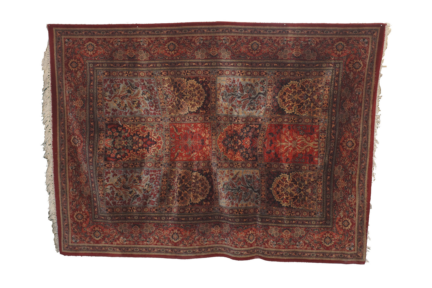 A VINTAGE PERSIAN HAND-WOVEN KHESHTI RUG PIC-0