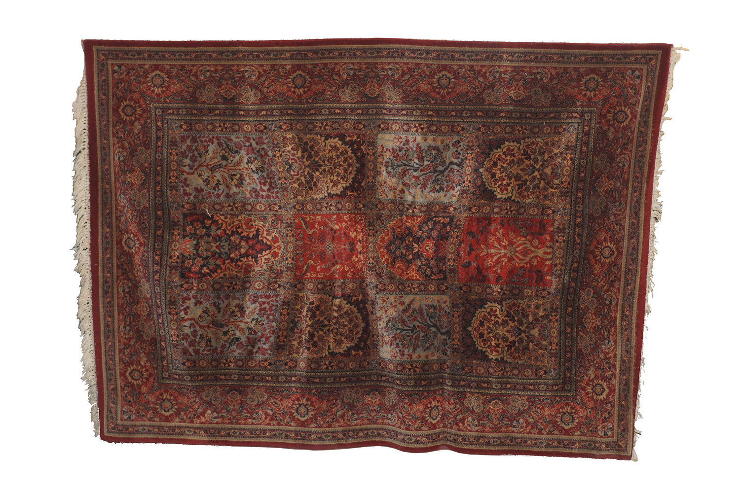 A VINTAGE PERSIAN HAND-WOVEN KHESHTI RUG PIC-1