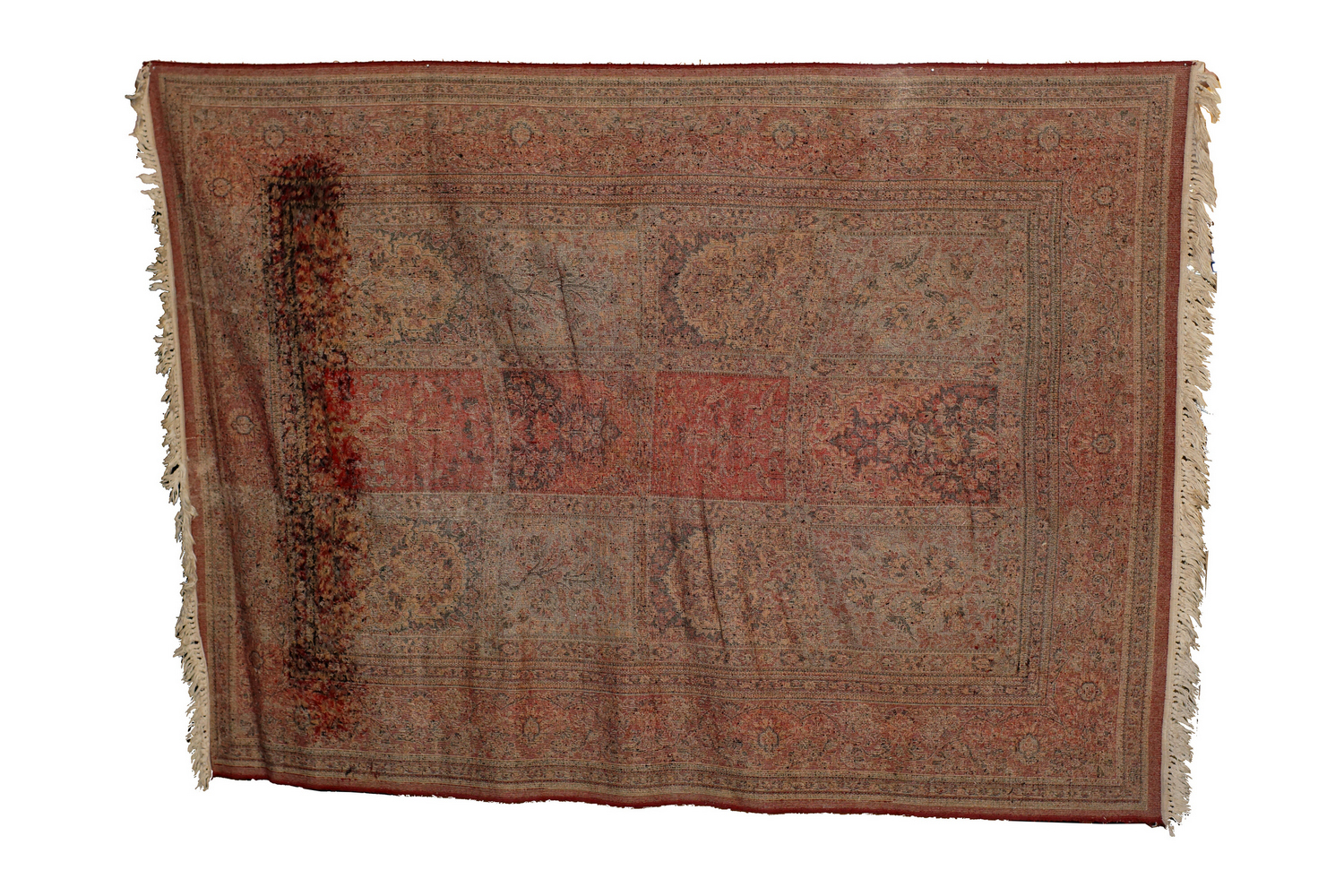 A VINTAGE PERSIAN HAND-WOVEN KHESHTI RUG PIC-2