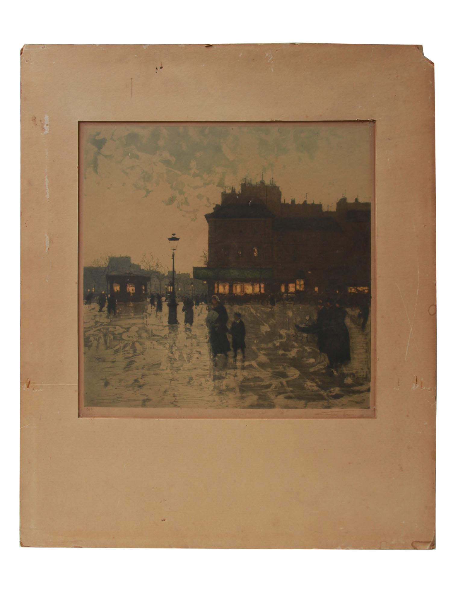 FRENCH COLOR ETCHING PARIS BY LUIGI LOIR PIC-0