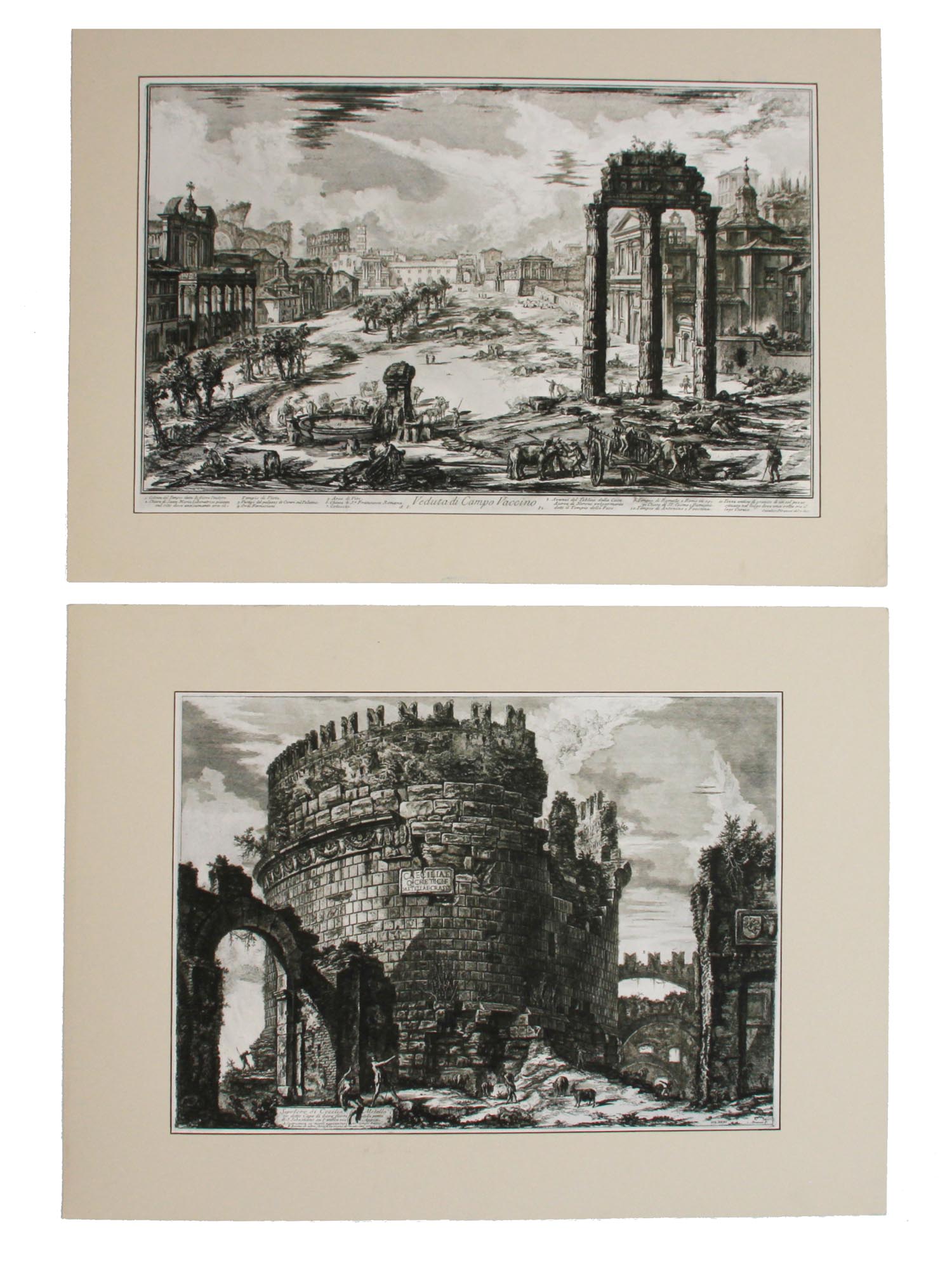 AFTER PIRANESI PAIR OF ENGRAVINGS ITALIAN VIEWS PIC-0