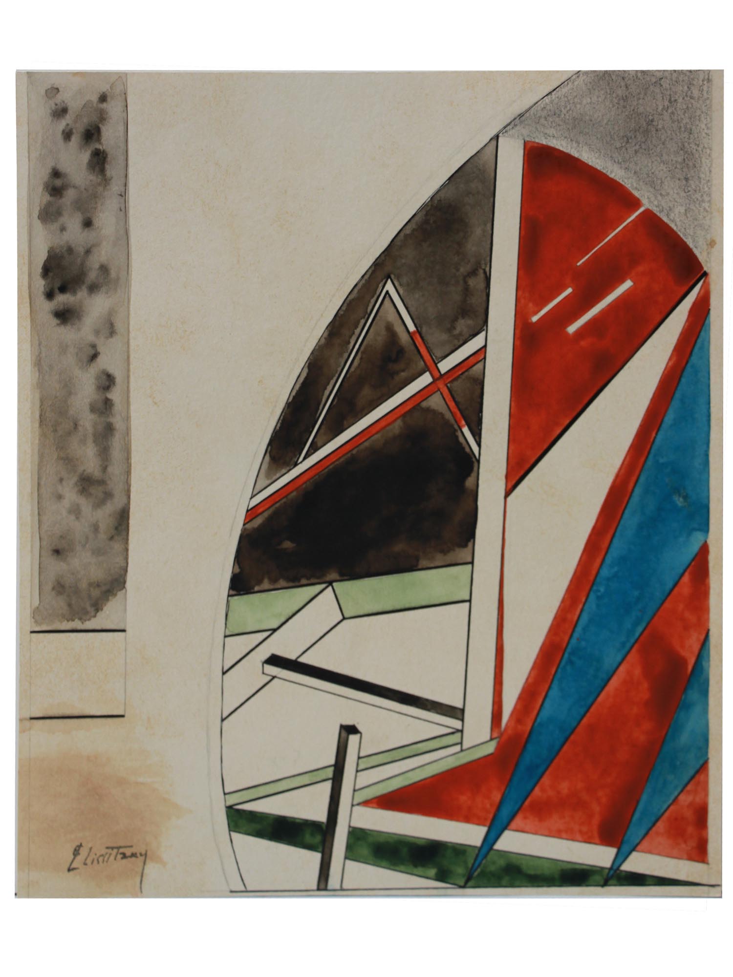 RUSSIAN AVANT GARDE PAINTING BY EL LISSITZKY PIC-0