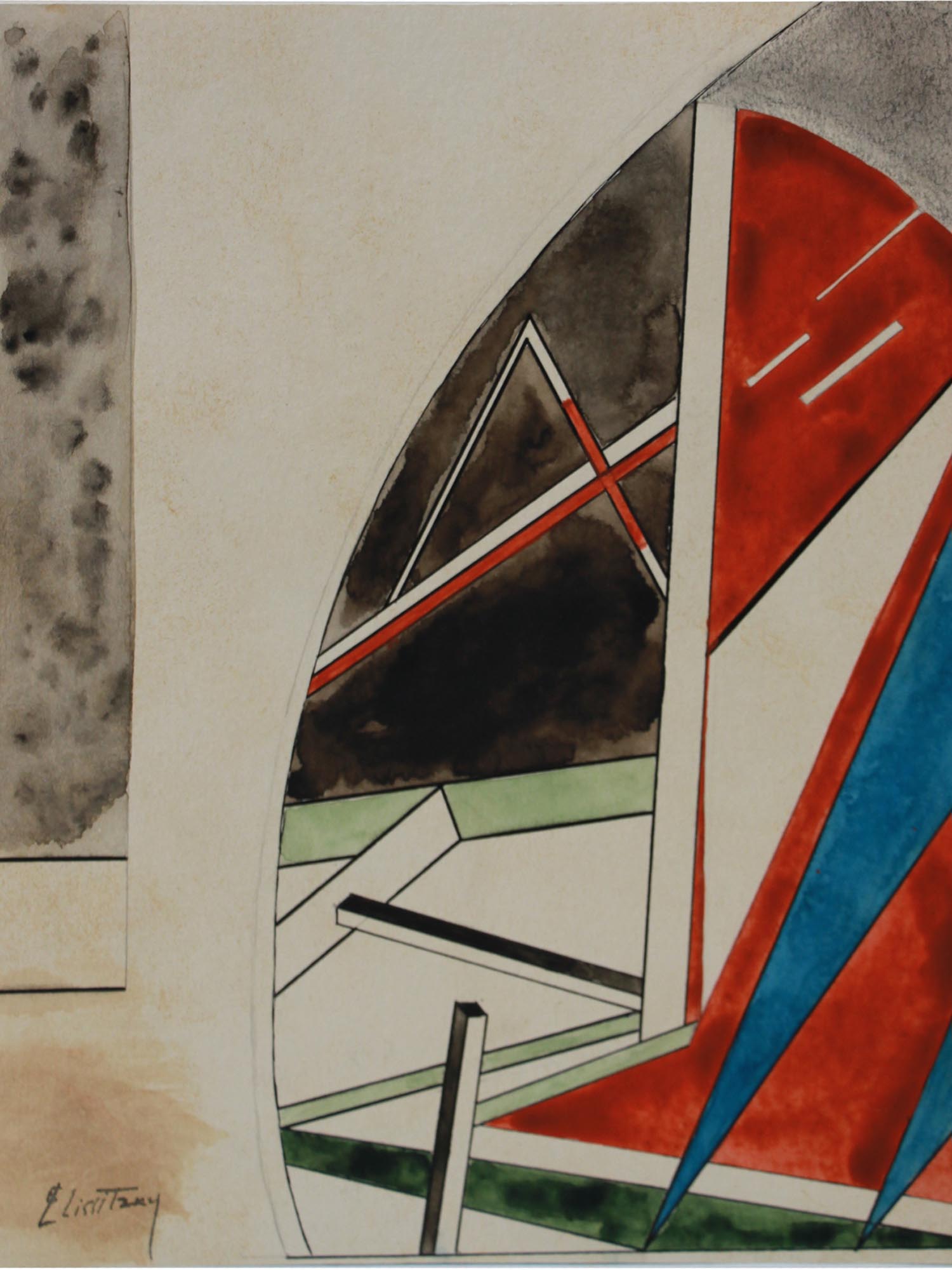 RUSSIAN AVANT GARDE PAINTING BY EL LISSITZKY PIC-1