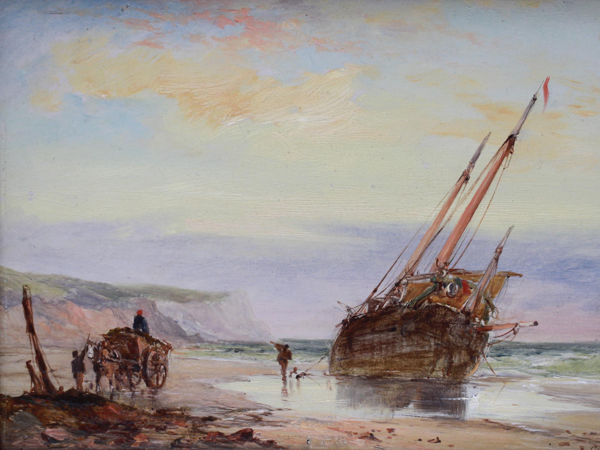 BRITISH OIL ON BOARD PAINTING BY GEORGE CHAMBERS PIC-1