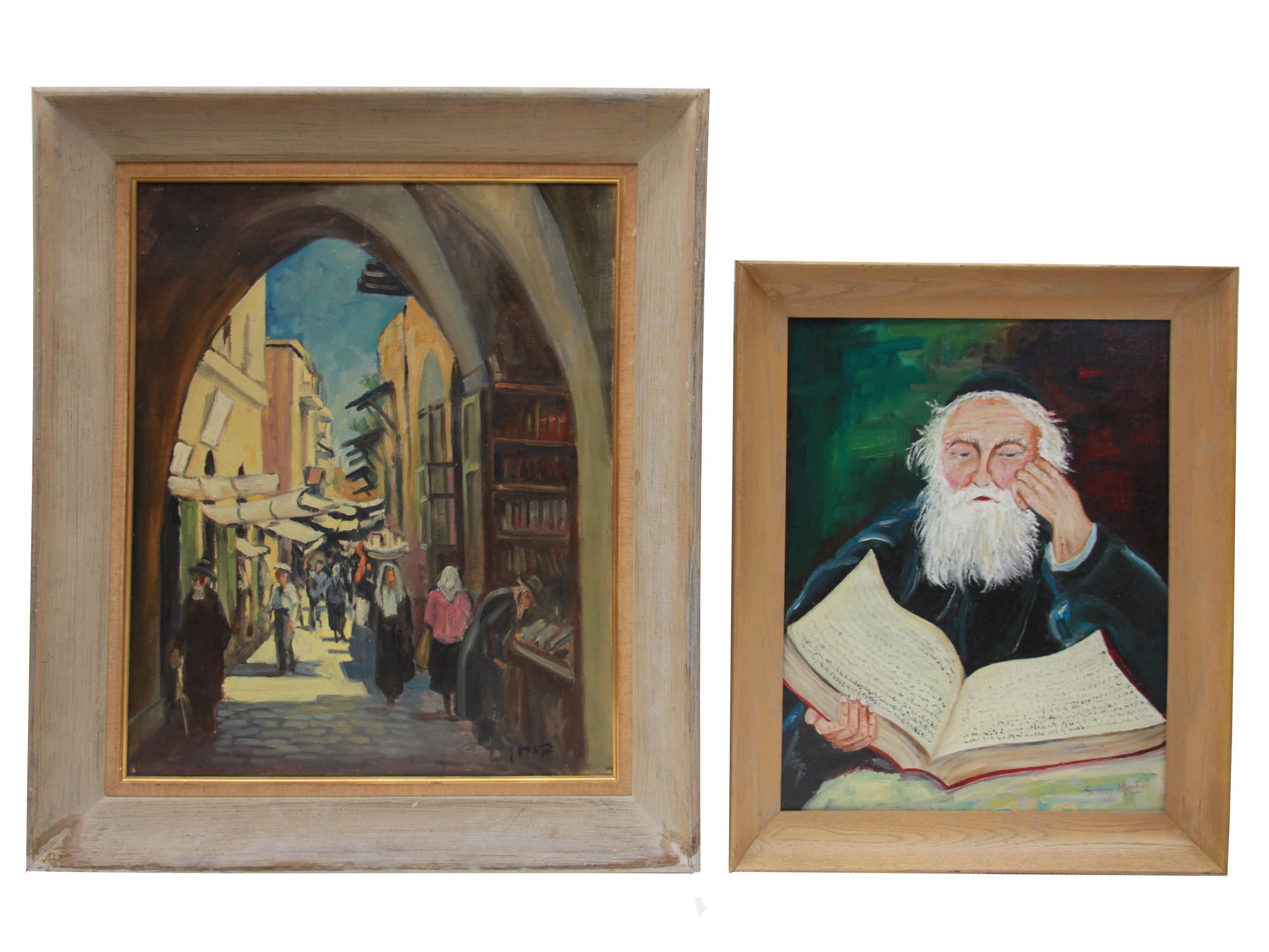 A LOT OF TWO VINTAGE SIGNED OIL PAINTINGS PIC-0