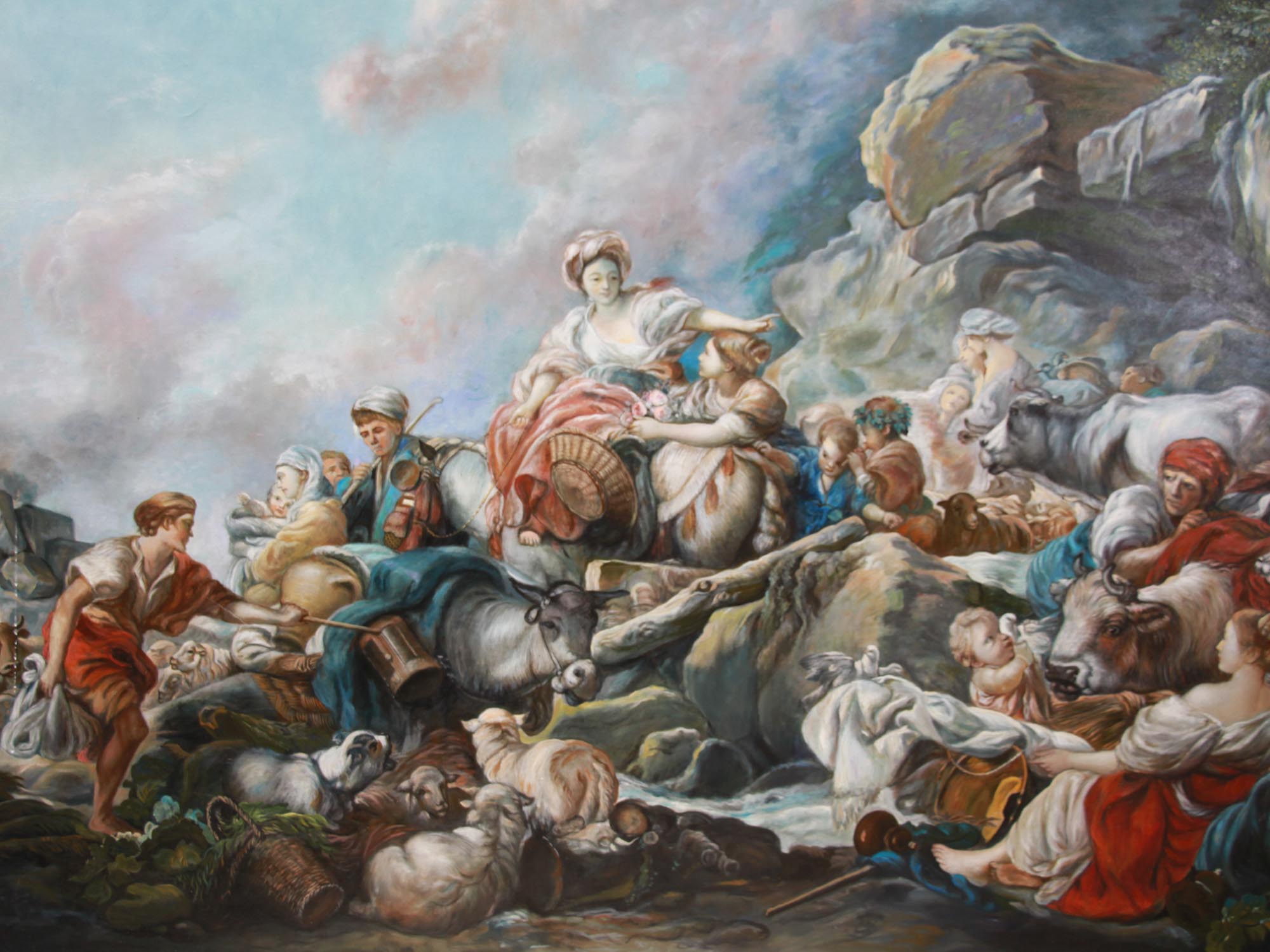 AN OIL ON CANVAS PAINTING AFTER FRANCOIS BOUCHER PIC-1