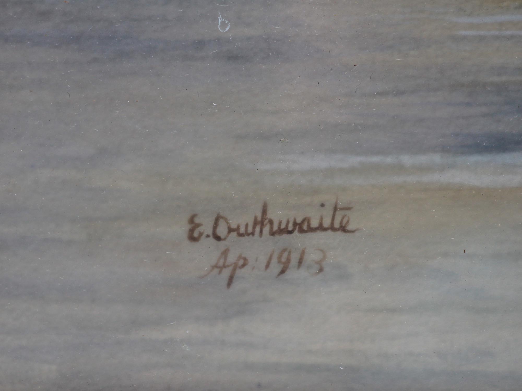 A WATERCOLOR PAINTING SIGNED E. OUTHWAITE, 1913 PIC-2