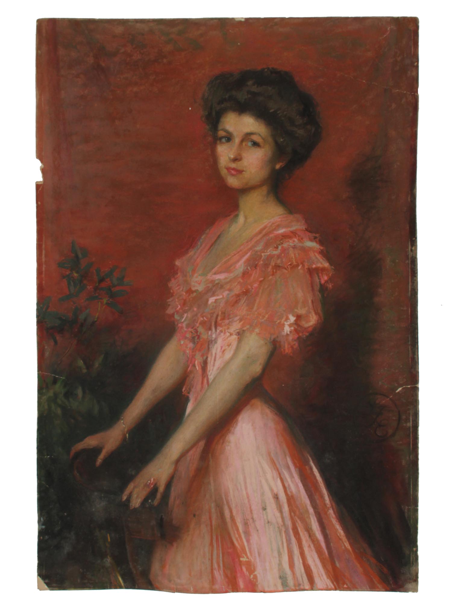 AN EARLY 20TH CENTURY PASTEL PORTRAIT OF A LADY PIC-0