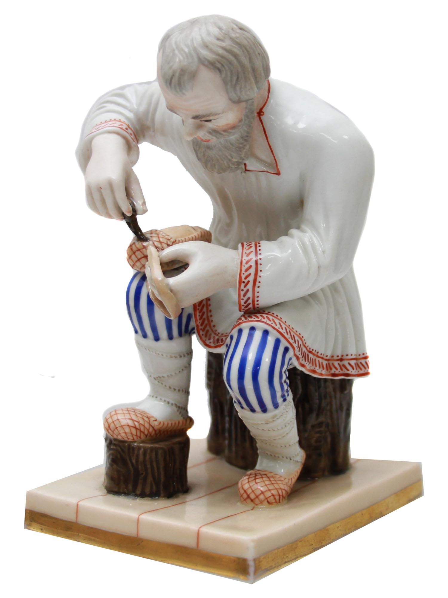 AN ANTIQUE RUSSIAN PORCELAIN FIGURE BY POPOV PIC-0