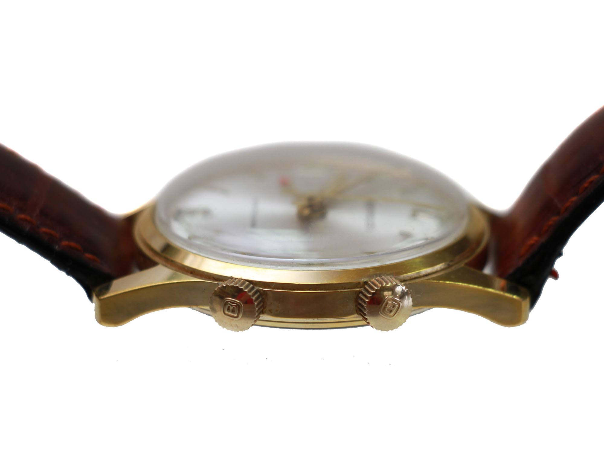 A VINTAGE BENRUS WR 14K GOLD ELECTROPLATE WATCH PIC-3