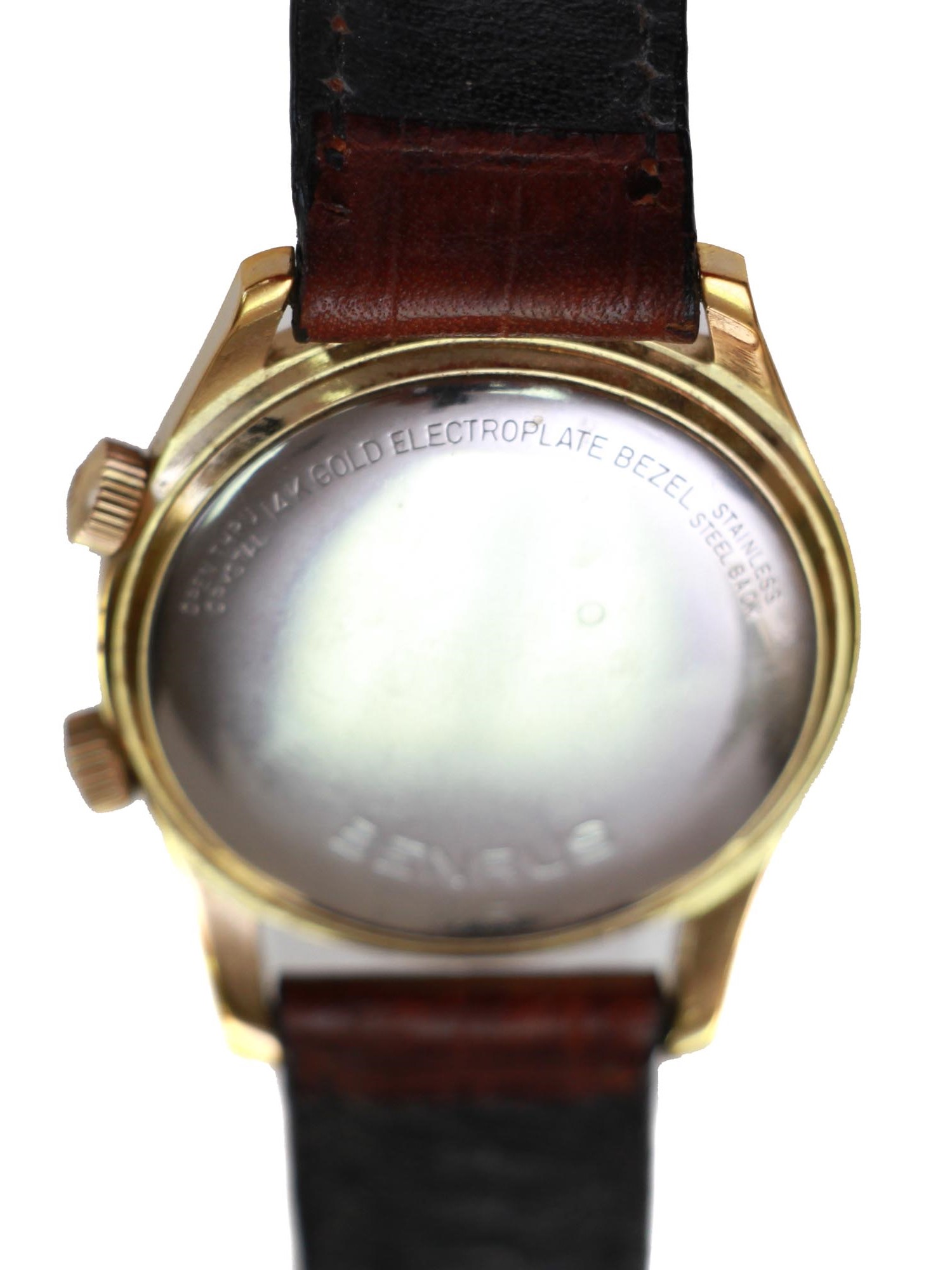 A VINTAGE BENRUS WR 14K GOLD ELECTROPLATE WATCH PIC-4
