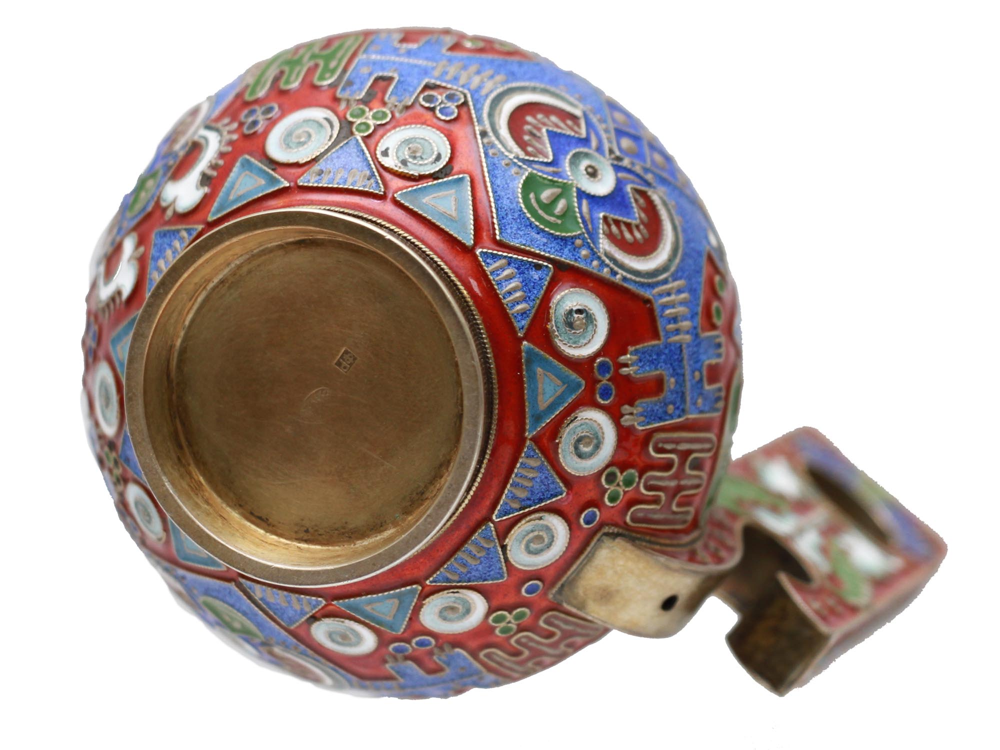 A RUSSIAN GILT SILVER AND ENAMELED KOVSH PIC-3