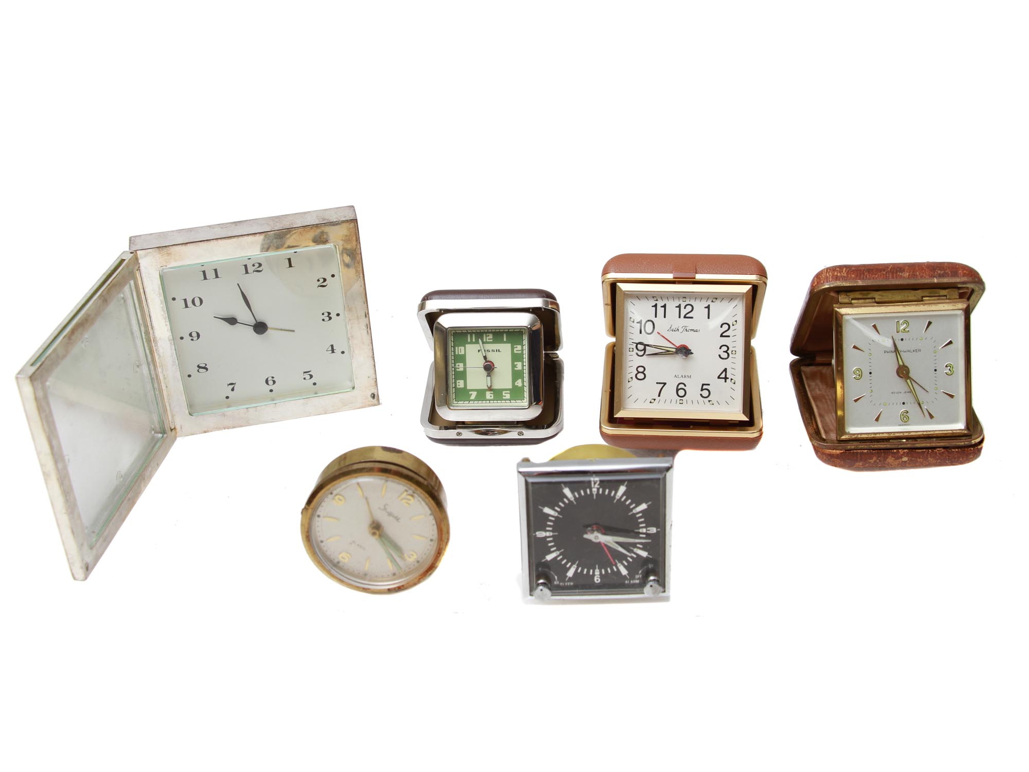 A LOT OF SIX VINTAGE TRAVEL CLOCKS PIC-0