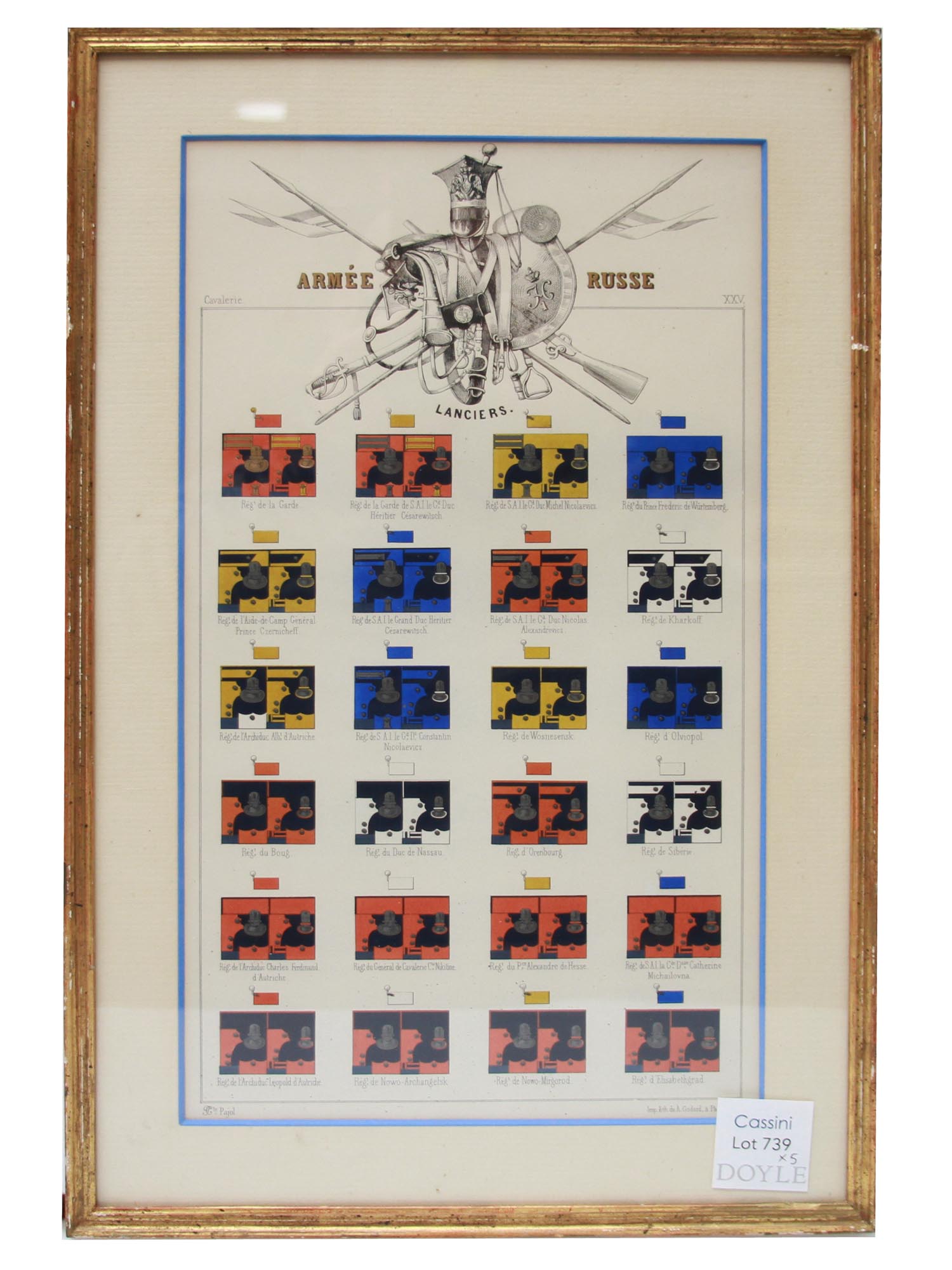AFTER CHARLES PAJOL SET FIVE LITHOGRAPHS INSIGNIA PIC-1
