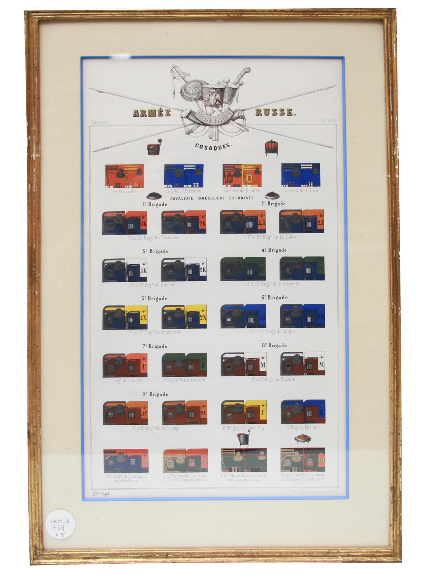 AFTER CHARLES PAJOL SET FIVE LITHOGRAPHS INSIGNIA PIC-3
