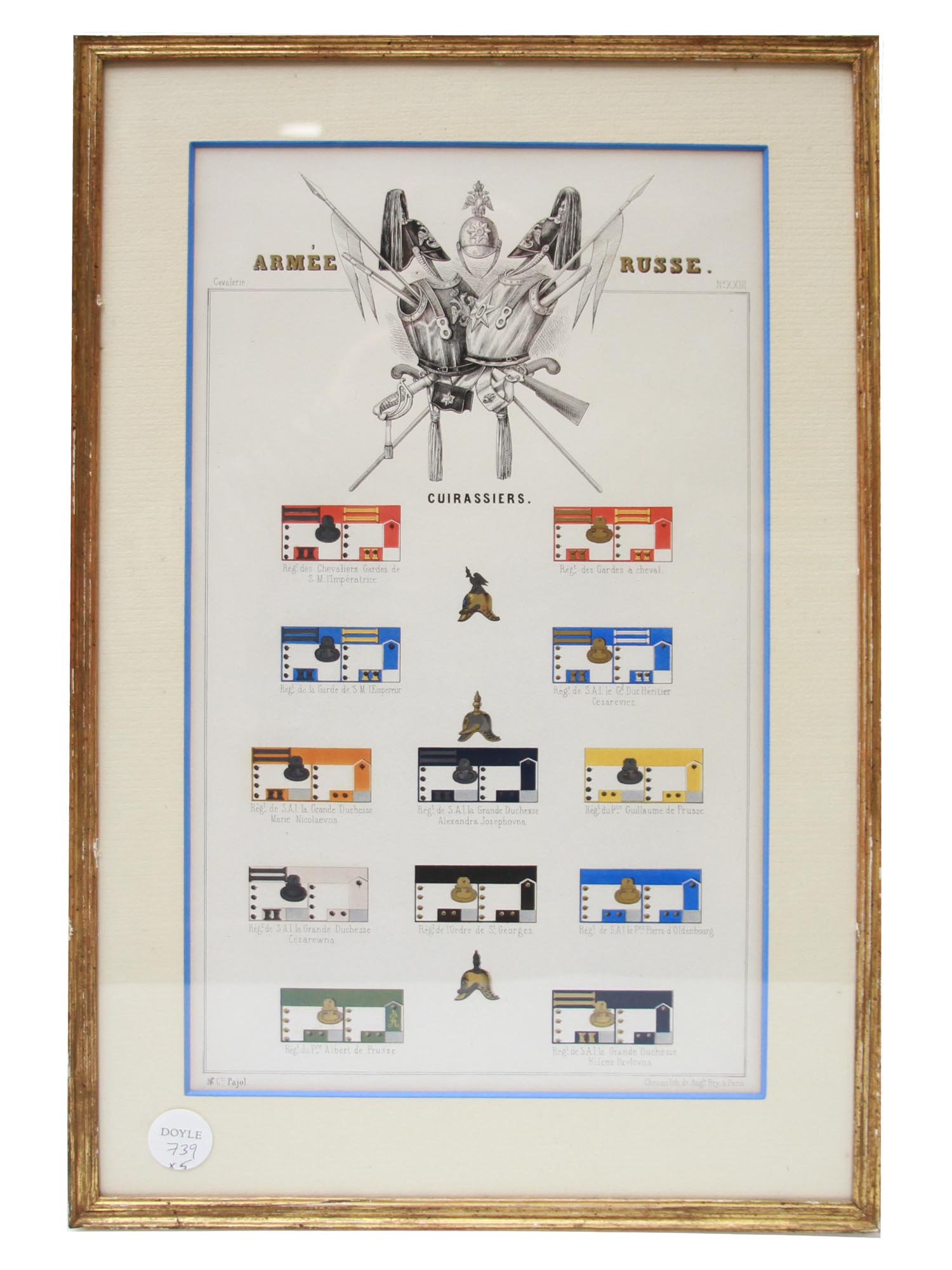 AFTER CHARLES PAJOL SET FIVE LITHOGRAPHS INSIGNIA PIC-4