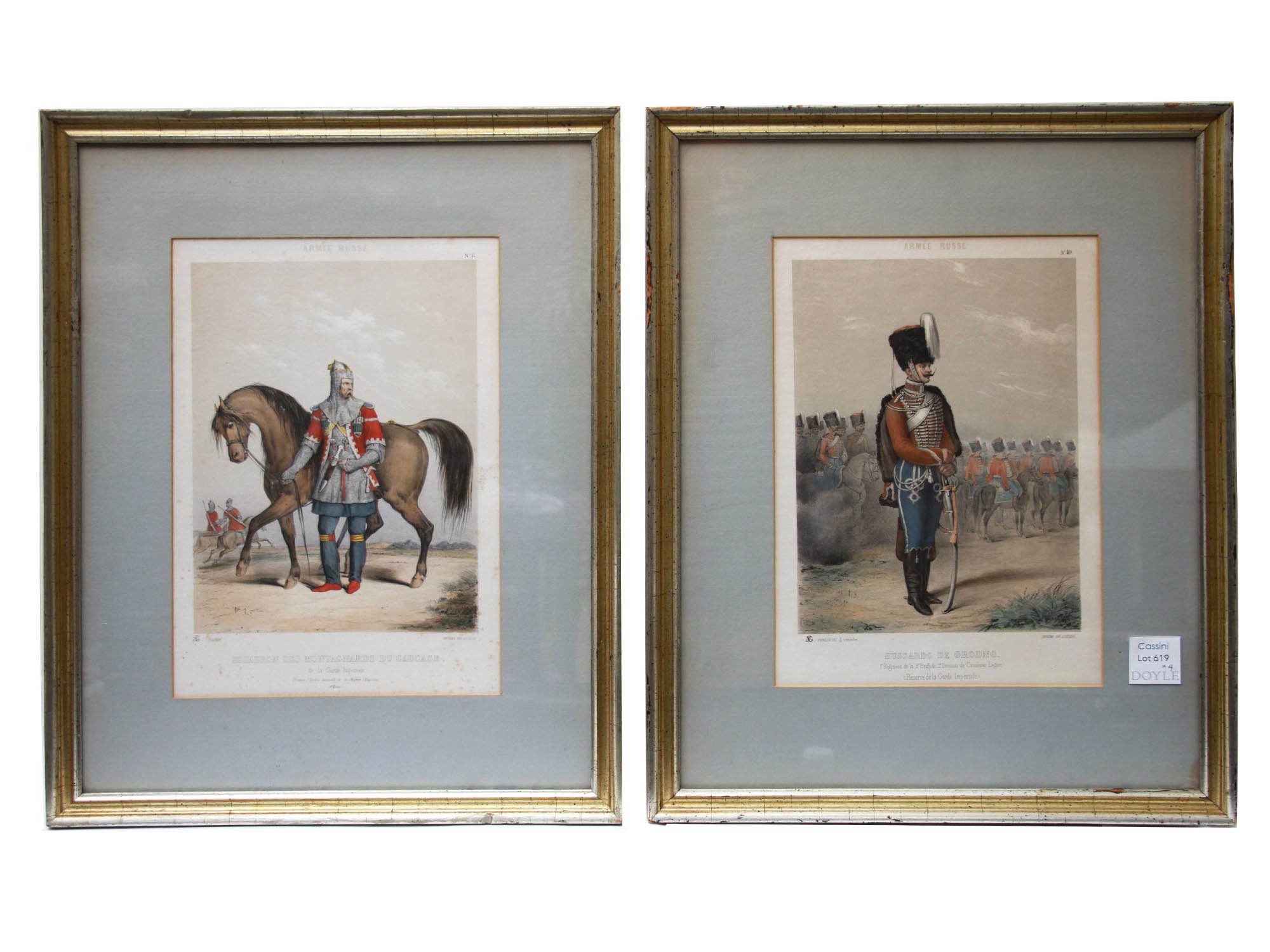 AFTER CHARLES PAJOL PAIR LITHOGRAPHS RUSSIAN ARMY PIC-0