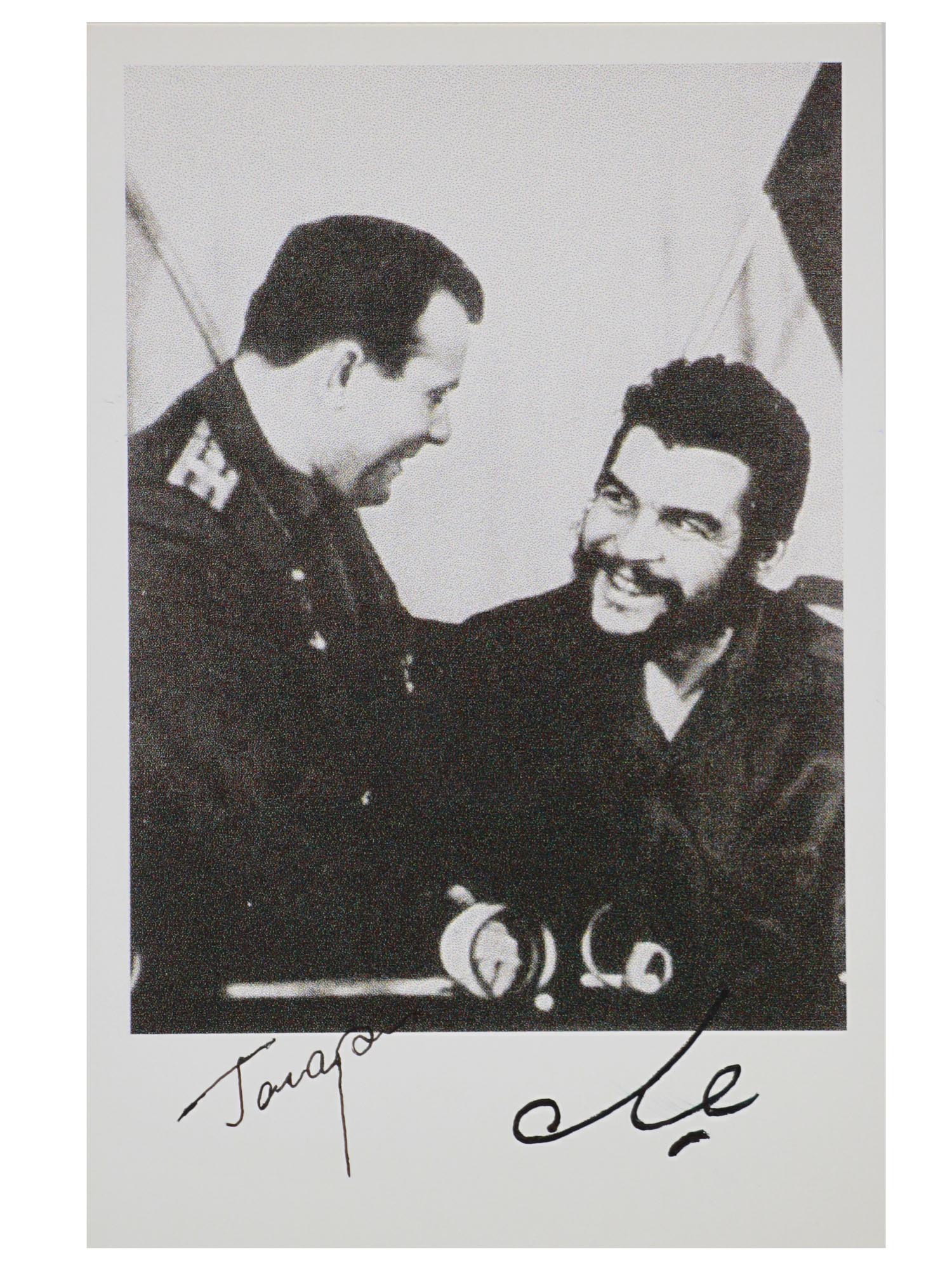 A SIGNED PHOTOGRAPH OF GAGARIN AND CHE GUEVARA PIC-0