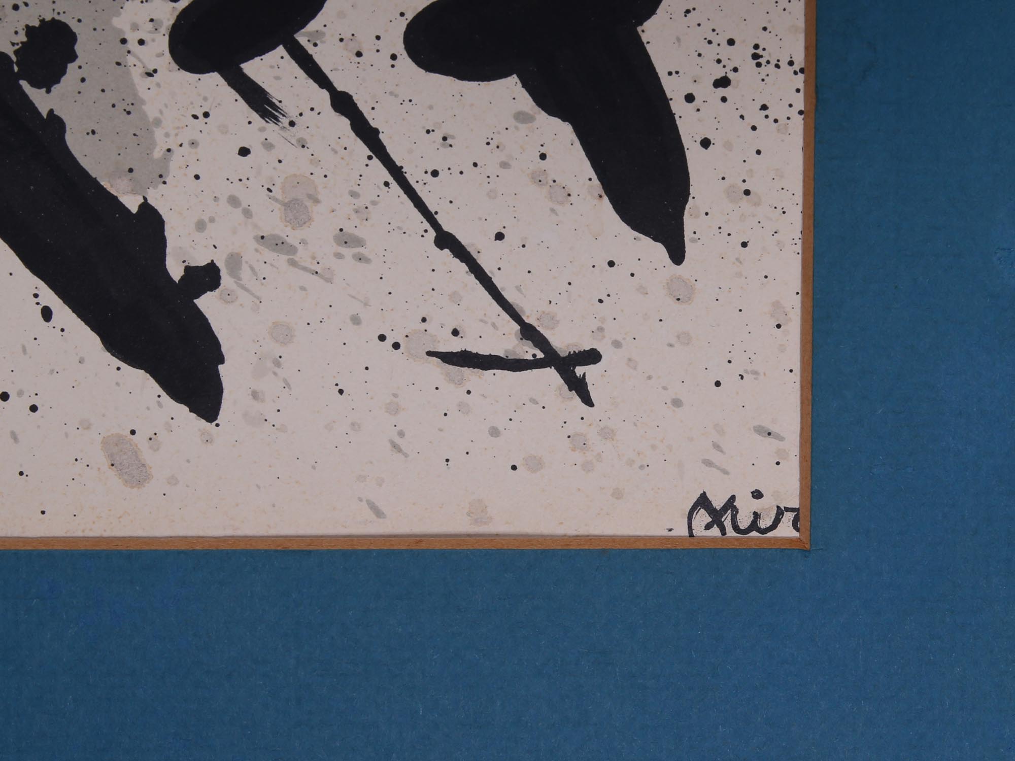 AN ABSTRACT MID CENTURY LITOGRAPH BY JOAN MIRO PIC-2