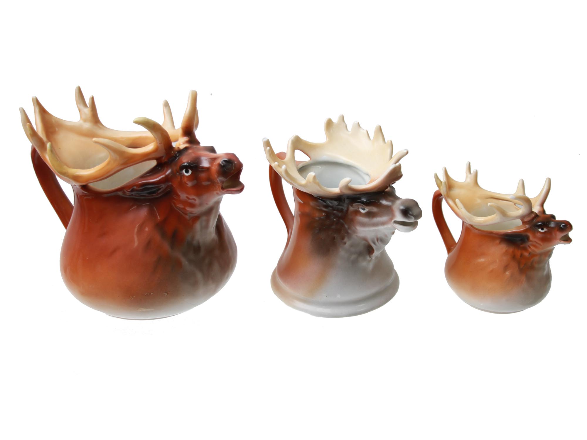 SET OF THREE ROYAL BAYREUTH PORCELAIN ELK PIECES PIC-2