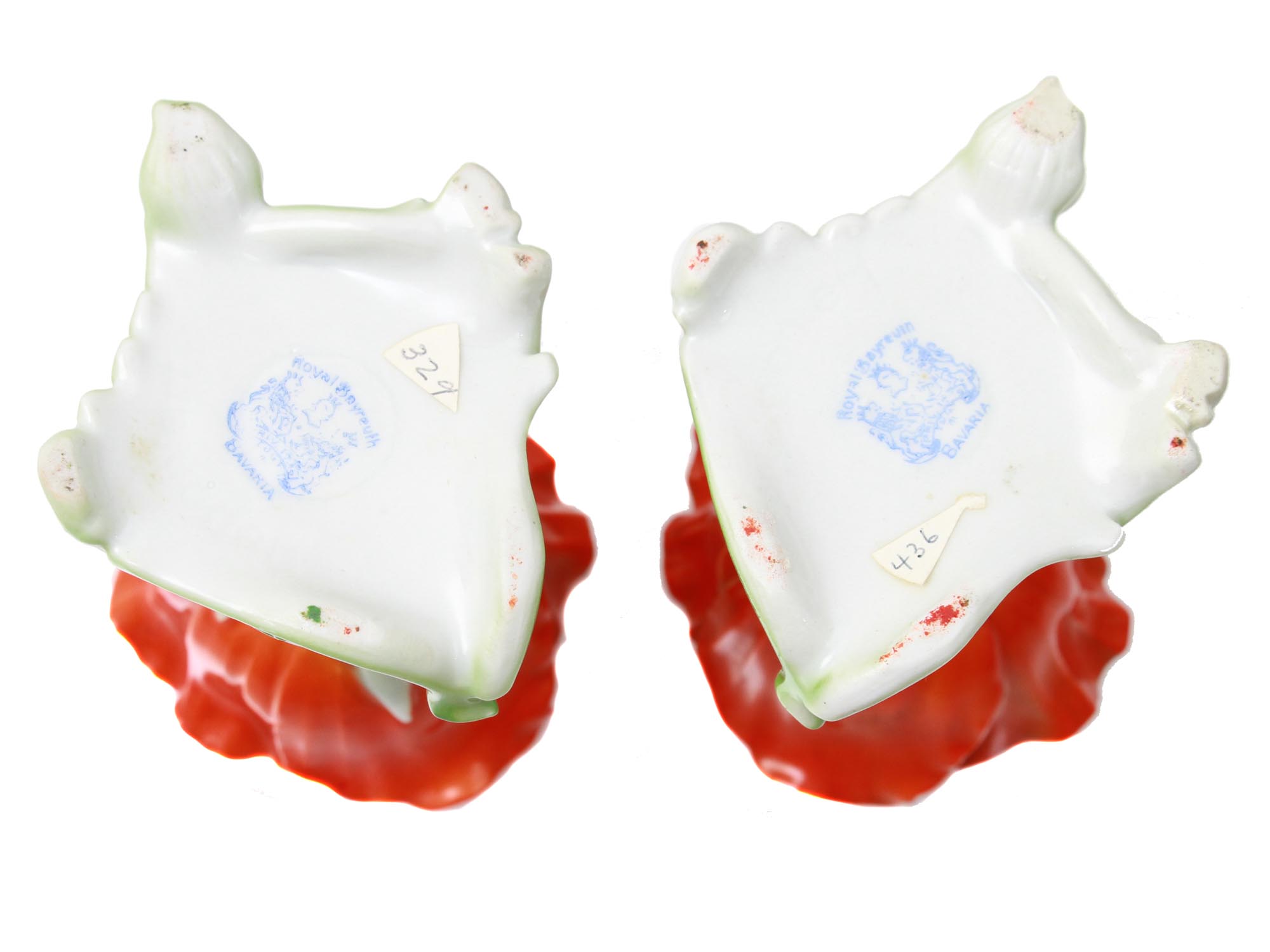 ROYAL BAYREUTH PORCELAIN POPPY SET OF PIN HOLDERS PIC-5