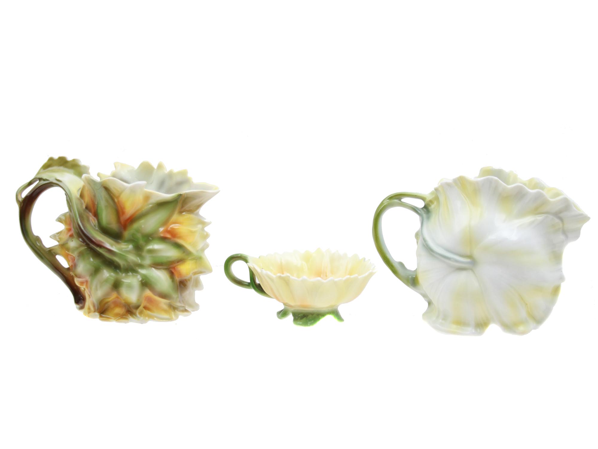 ROYAL BAYREUTH PORCELAIN SUNFLOWER SET THREE PCS PIC-1