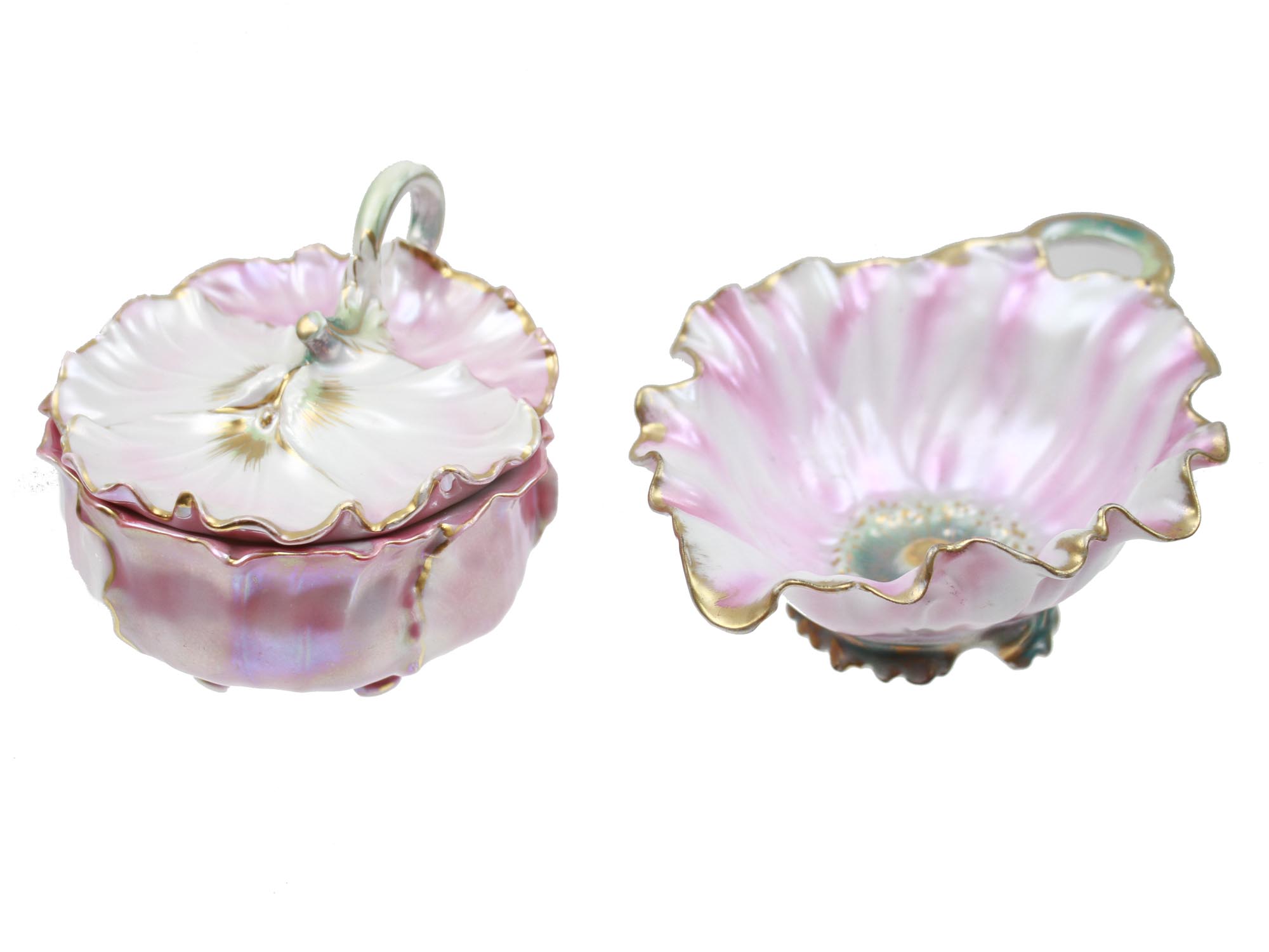SET OF TWO ROYAL BAYREUTH PORCELAIN POPPY PIECES PIC-0