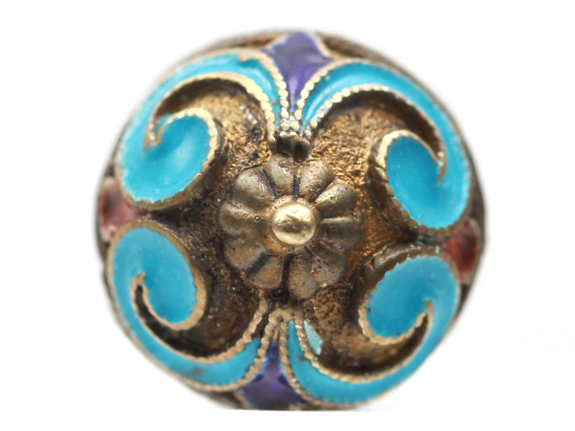 A RUSSIAN SILVER AND ENAMEL EASTER EGG PENDANT PIC-4