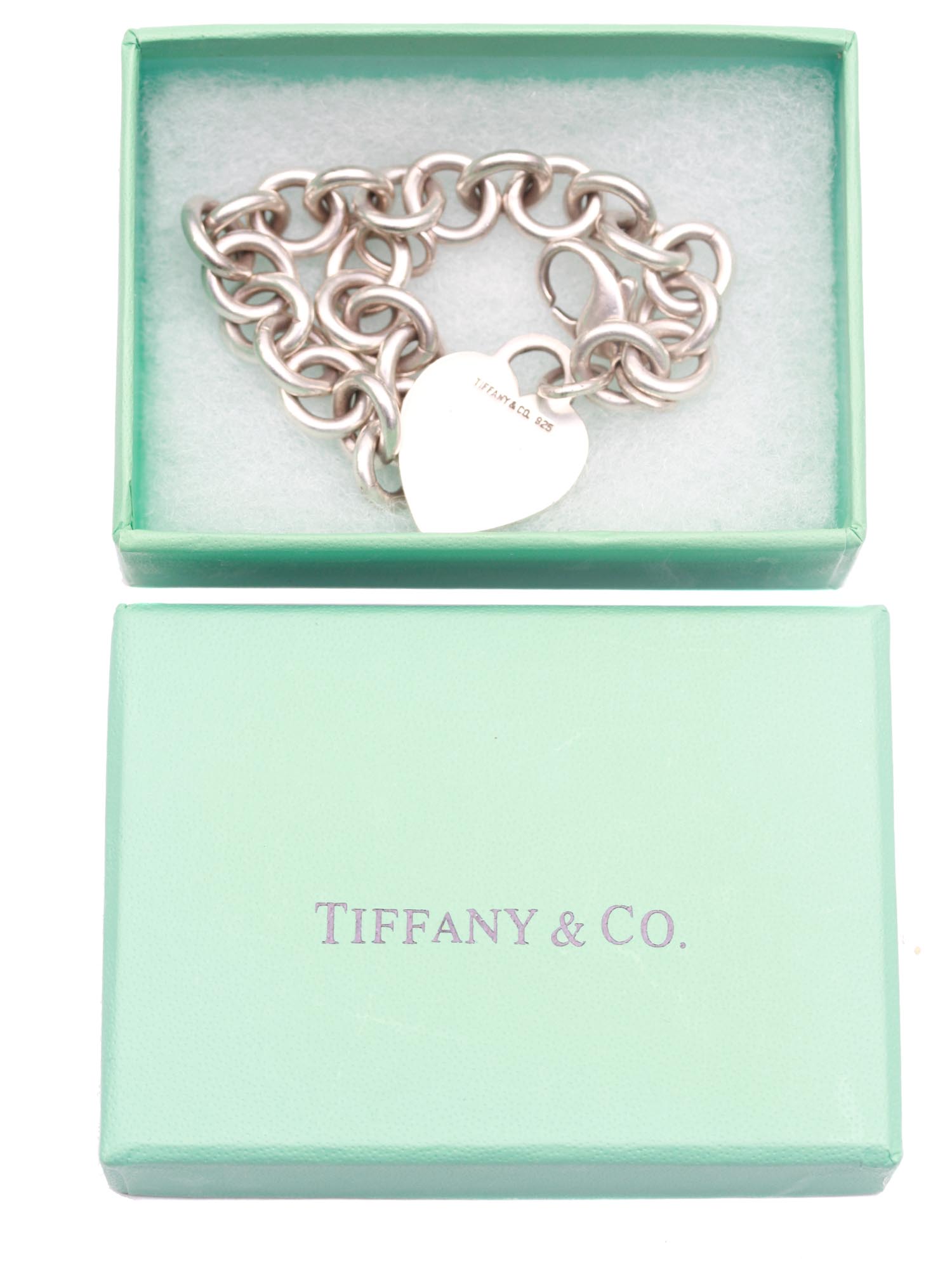 A VINTAGE TIFFANY & CO. HEART TAG CHARM BRACELET PIC-0