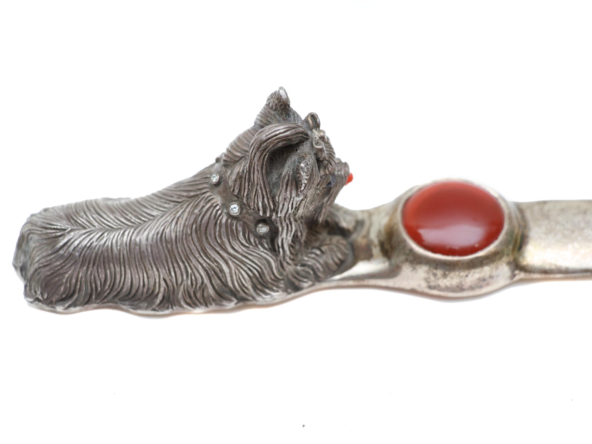 FIGURAL STERLING SILVER & DIAMONDS LETTER OPENER PIC-3