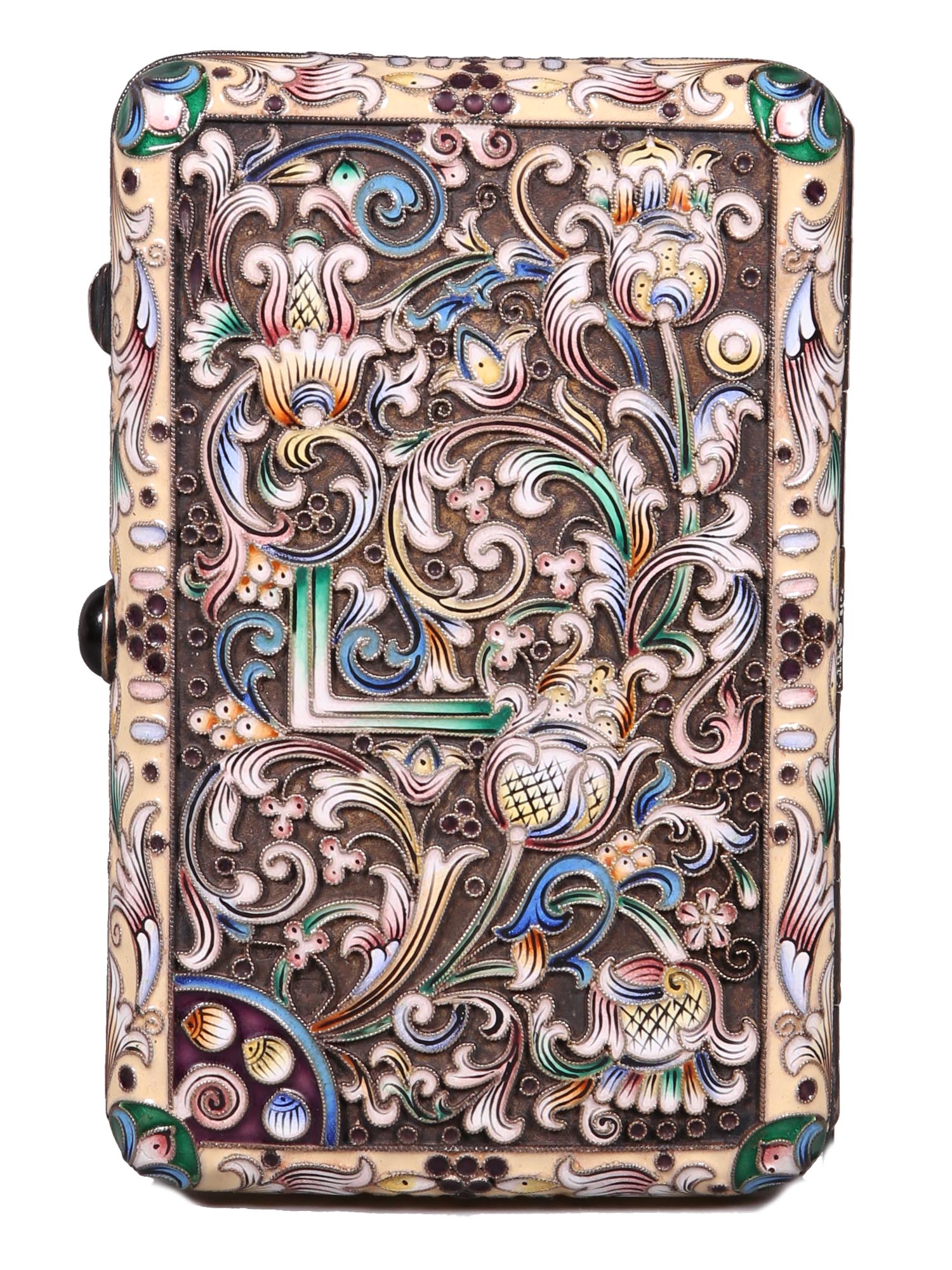 A RUSSIAN SILVER AND ENAMEL CIGARETTE CASE PIC-2