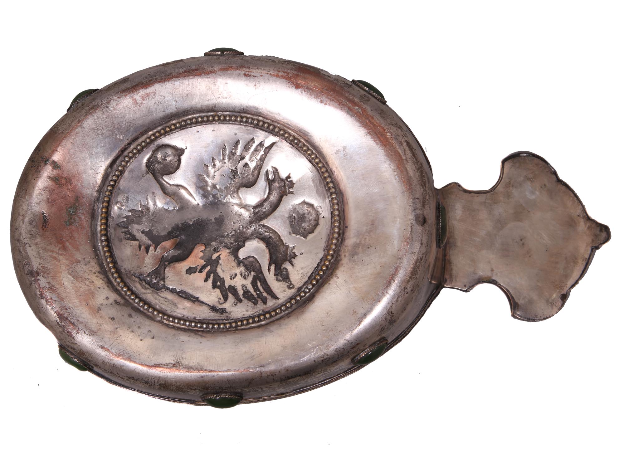 A SILVER PLATED RUSSIAN KOVSH WITH IMPERIAL EAGLE PIC-5