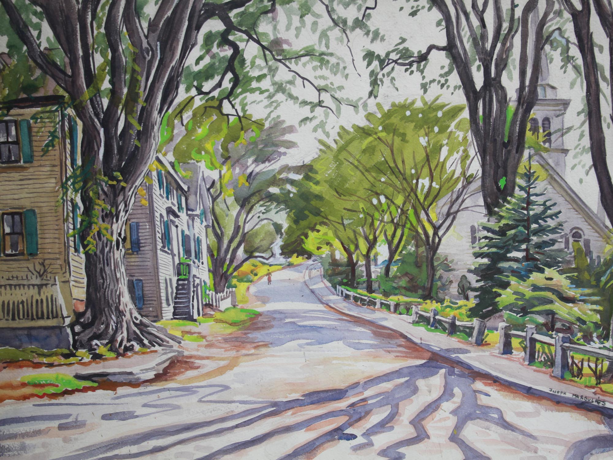 AMERICAN WATERCOLOR PAINTING BY JOSEPH MARGULIES PIC-1