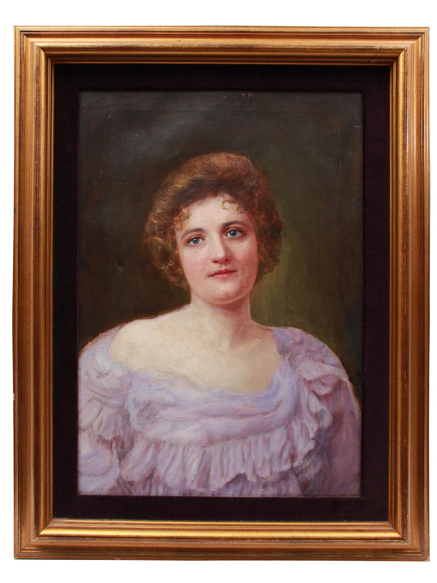 A 19TH CENTURY OIL PAINTING PORTRAIT OF A LADY PIC-0