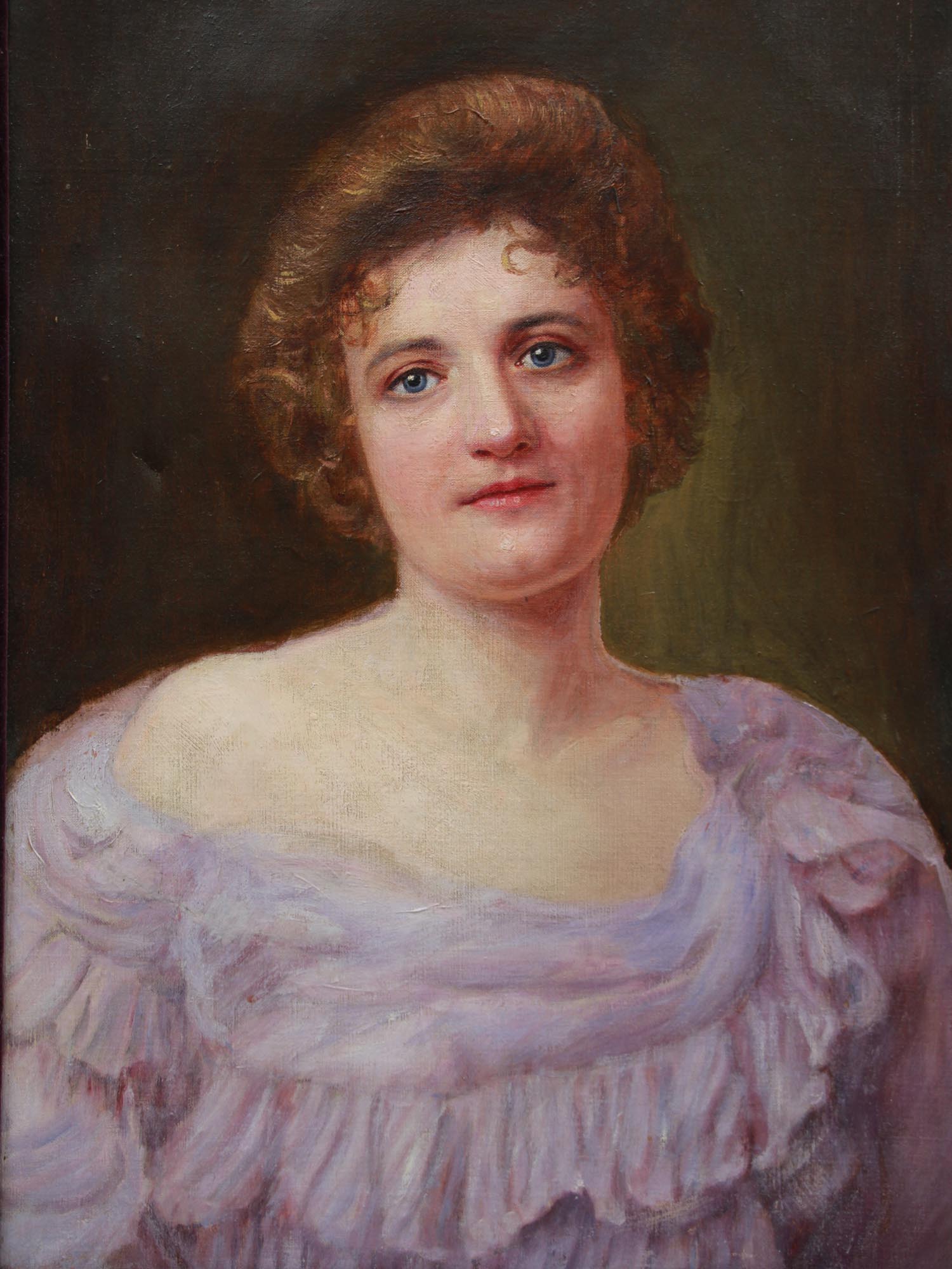 A 19TH CENTURY OIL PAINTING PORTRAIT OF A LADY PIC-1